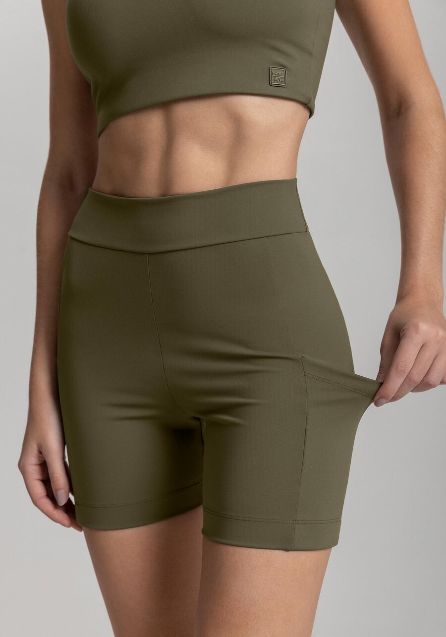 Bermuda Justa Com Cintura Alta E Tecnologia Dry Move, VERDE. Bermuda Justa Com Cintura Alta E Tecnologia Dry Move, VERDE, large.