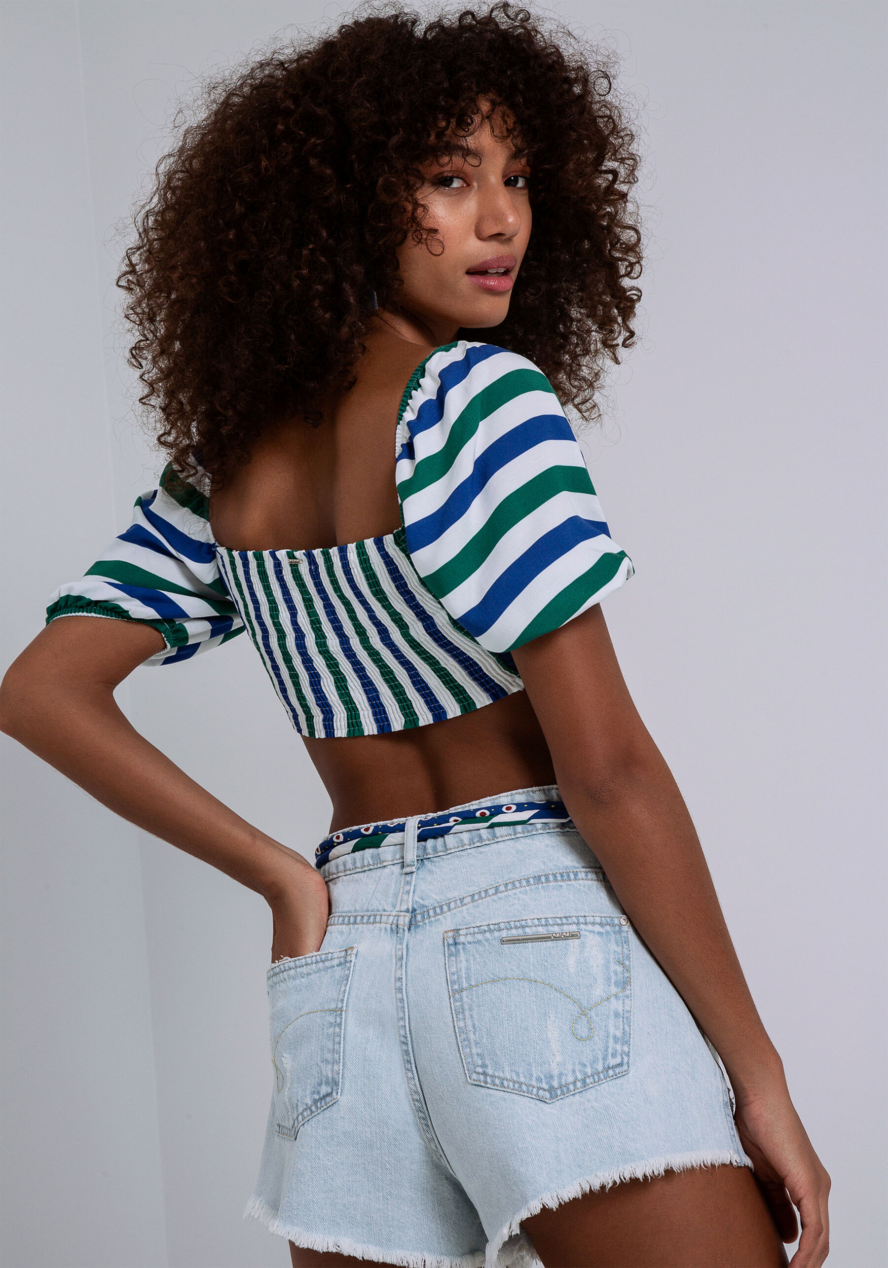 Shorts Jeans Rio com Cinto, JEANS. Shorts Jeans Rio com Cinto, JEANS, large.