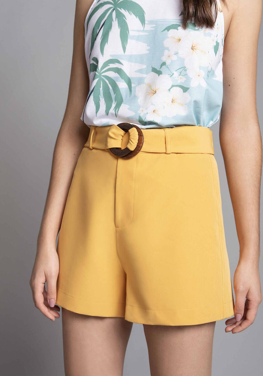 Shorts Cintura Alta com Cinto, . Shorts Cintura Alta com Cinto, , large.