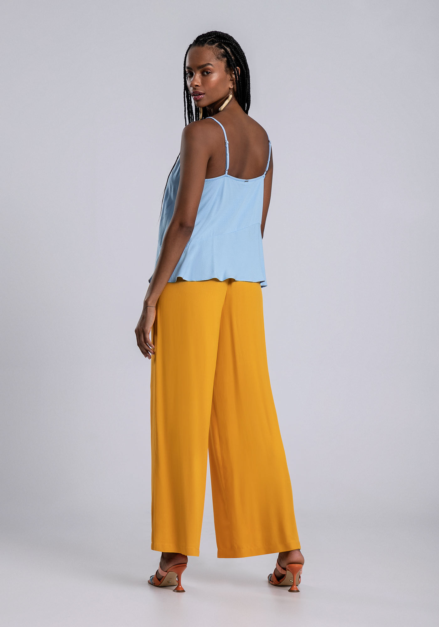 Blusa Al&ccedil;a Fina com Recorte Cores, AZUL ALMA, large.