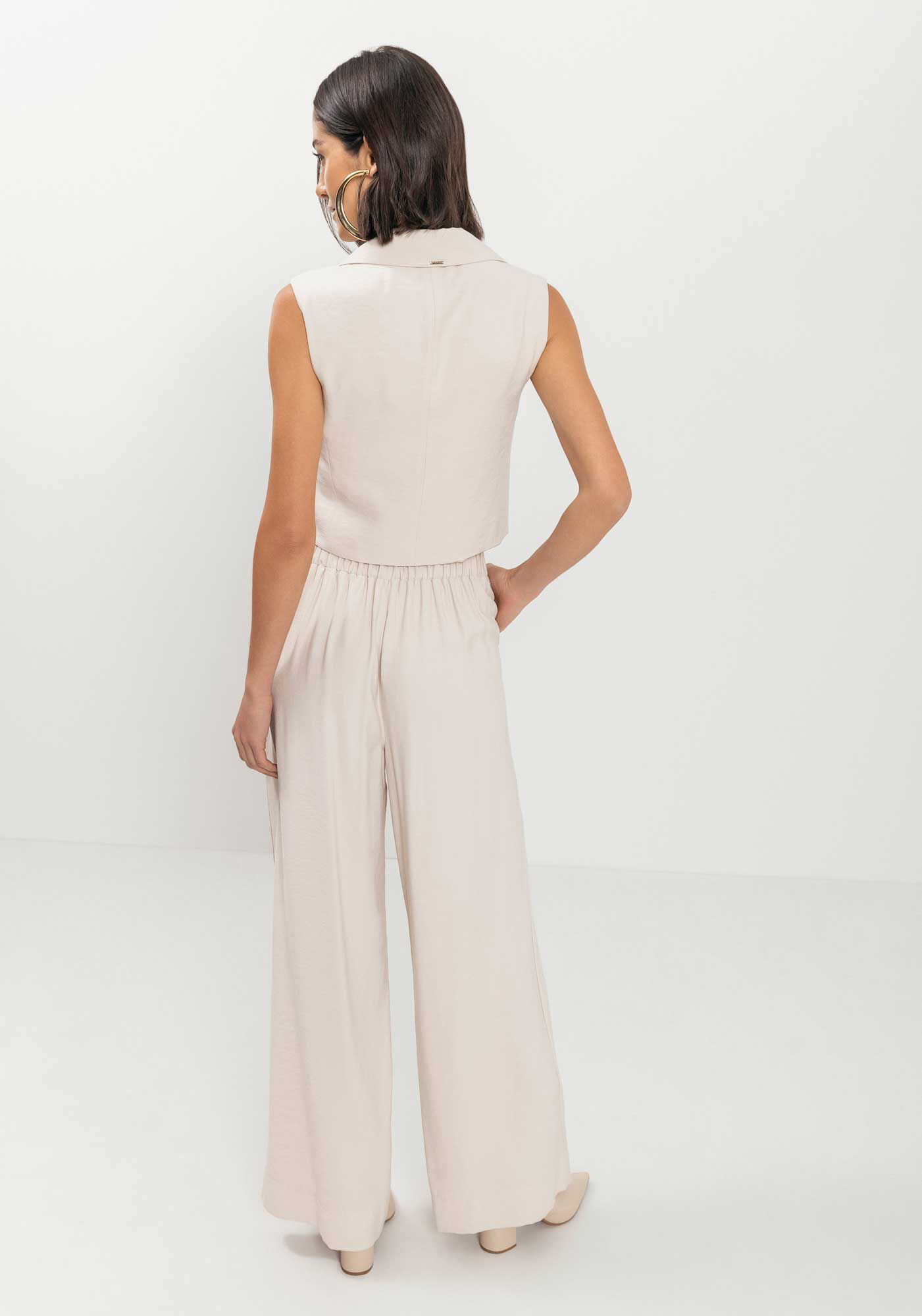 Cal&ccedil;a Reta De Cintura M&eacute;dia Com El&aacute;stico Posterior, , large.