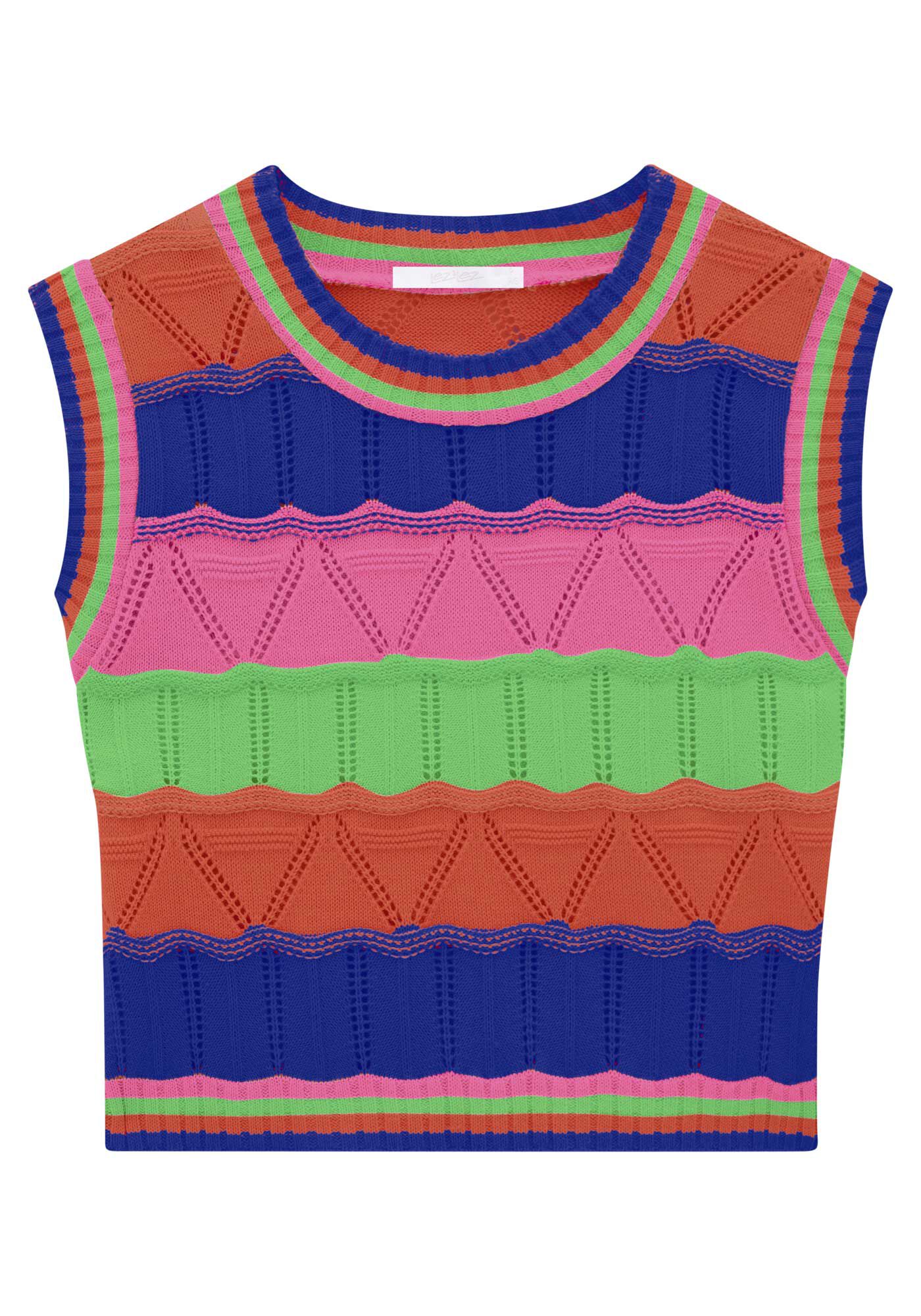 Regata Cropped em Tric&ocirc; com Textura, , large.