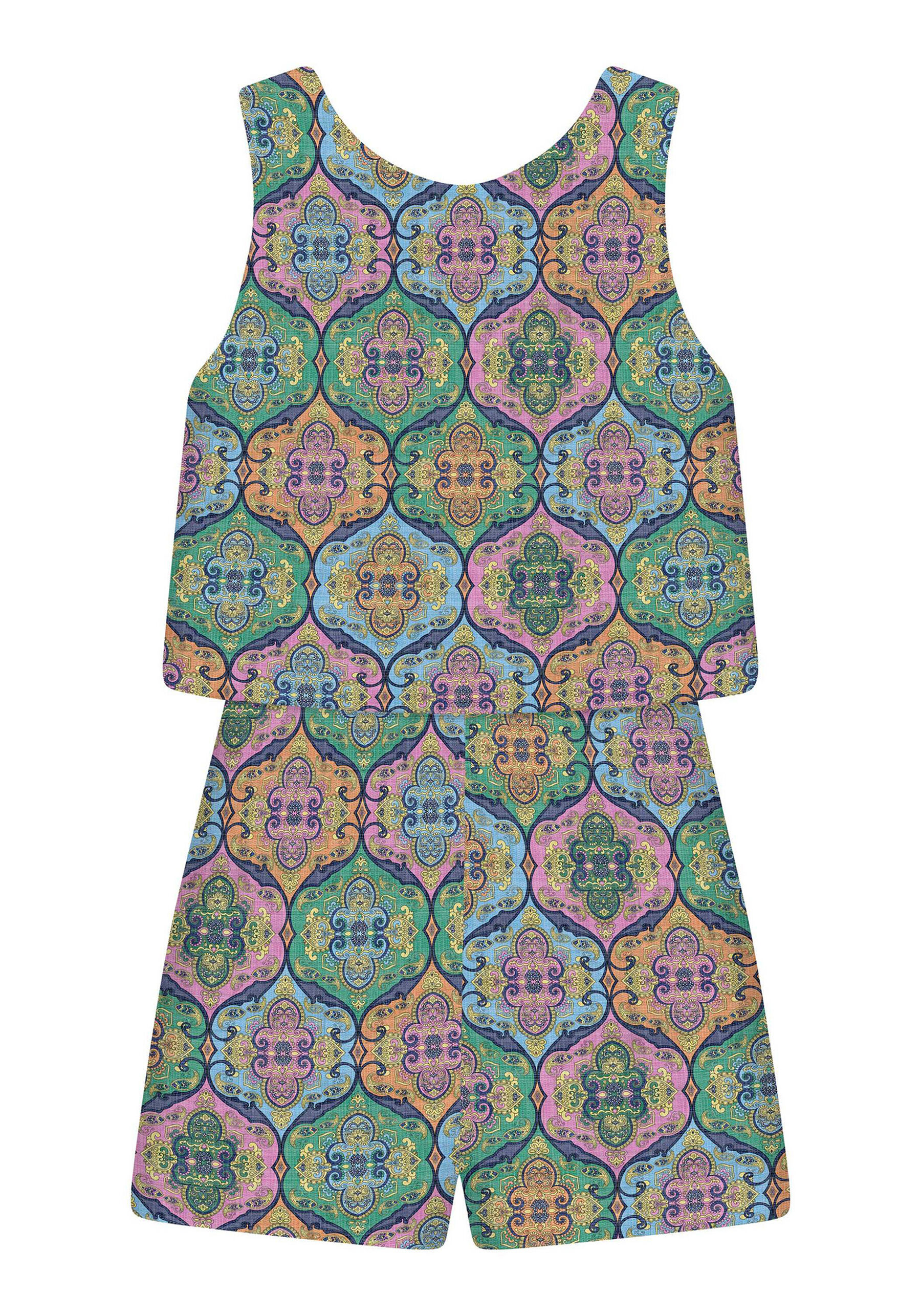 Macacão Curto Estampa, . Macacão Curto Estampa, , large.