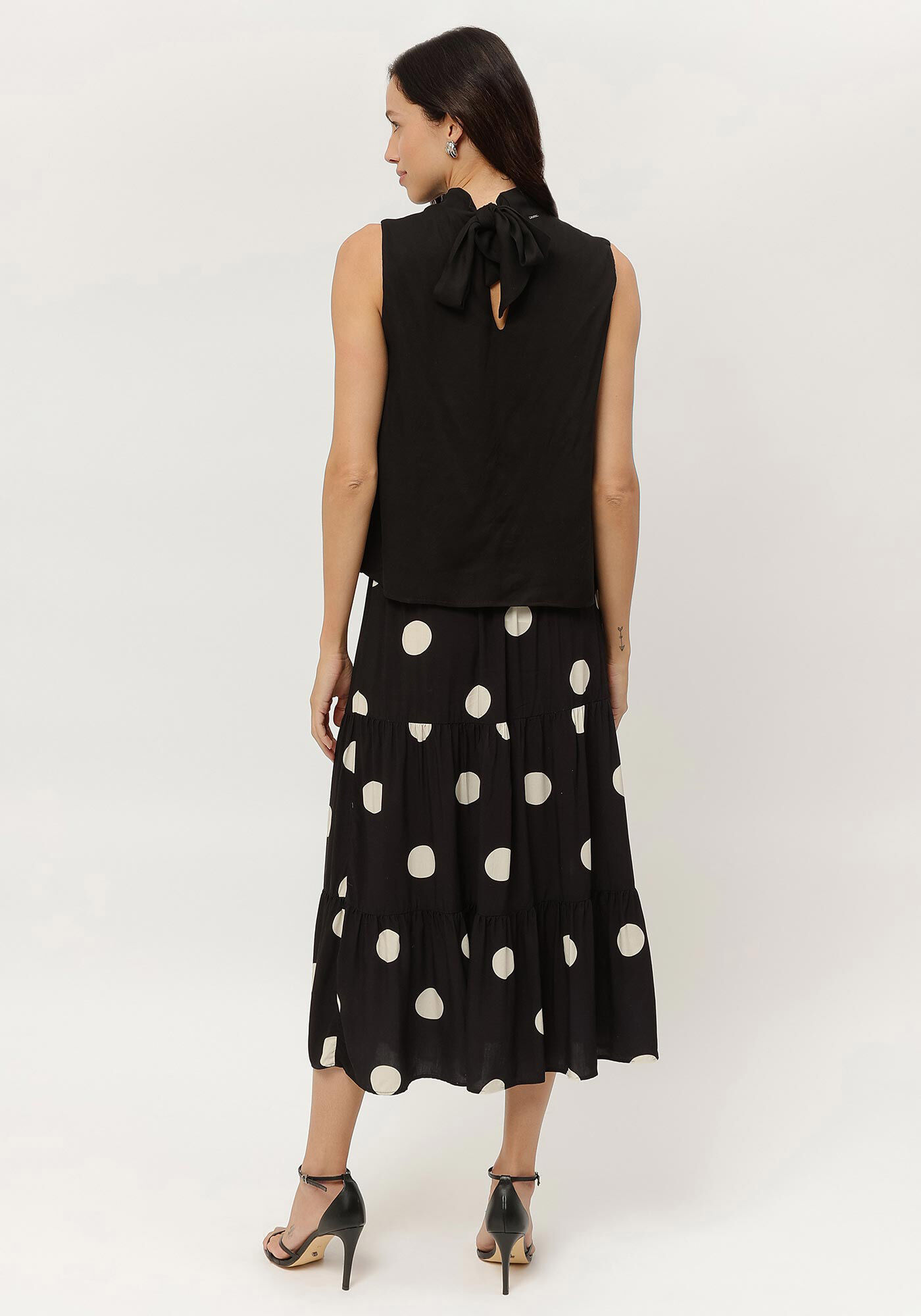 Blusa em Viscose com Cut e La&ccedil;o Gola, , large.