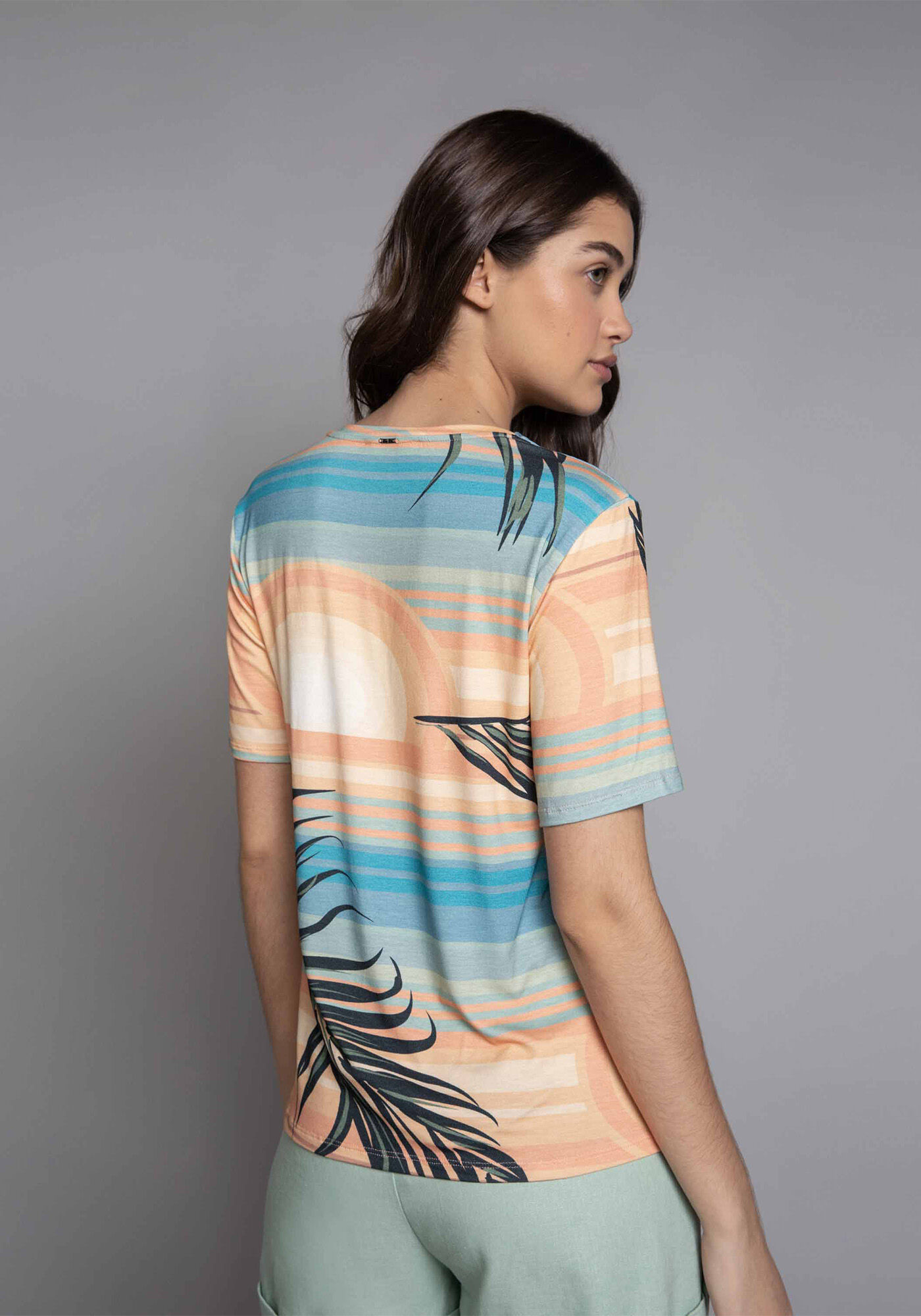 Blusa Decote V Estampa Vivid, , large.