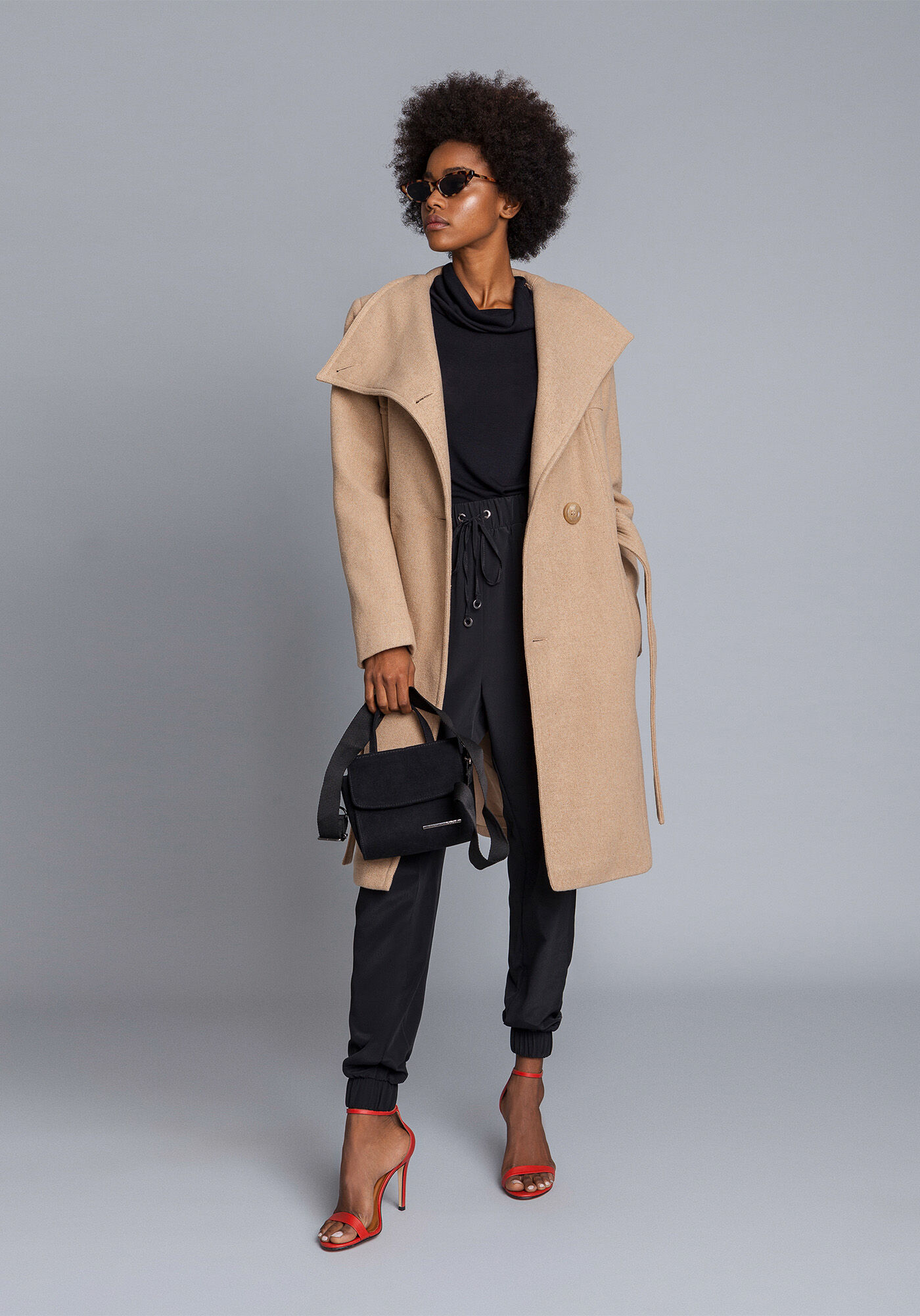 Blusa Manga Longa Gola Alta Mescla Escuro, , large.