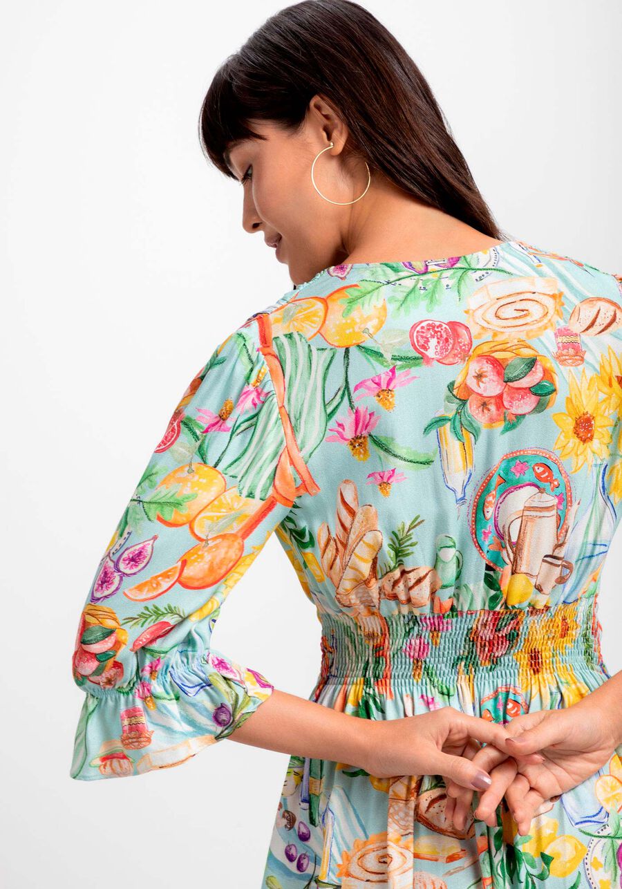 Vestido Midi em Crepe com Manga 3/4, . Vestido Midi em Crepe com Manga 3/4, , large.