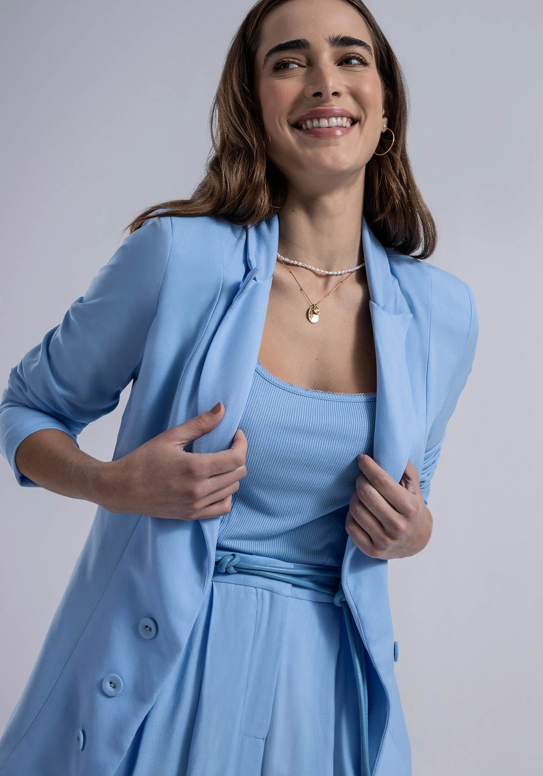 Blazer Boyfriend em Tecido Velurd com Botões, . Blazer Boyfriend em Tecido Velurd com Botões, , large.