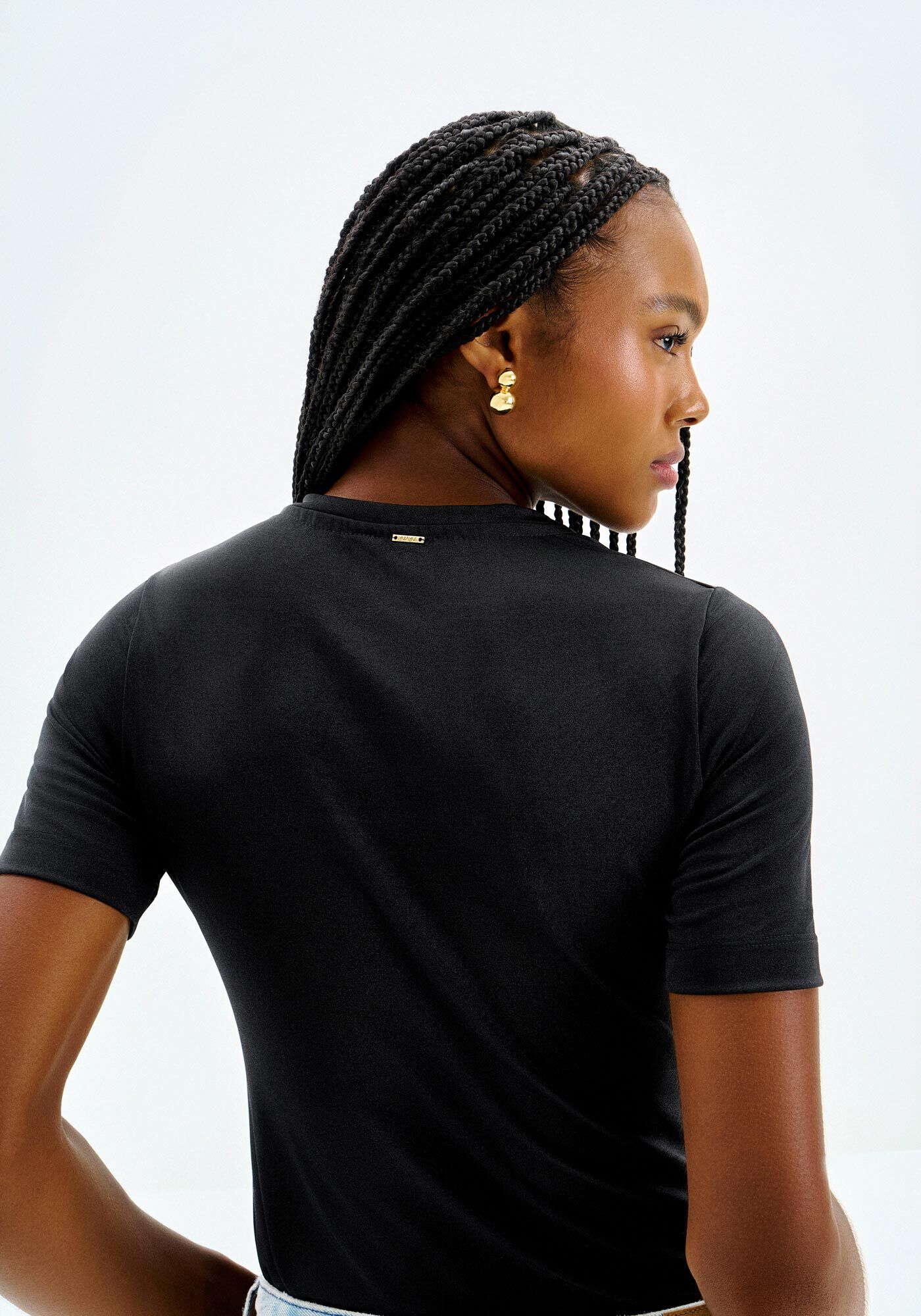 Blusa Manga Curta com Cut Out e Ilh&oacute;s, , large.