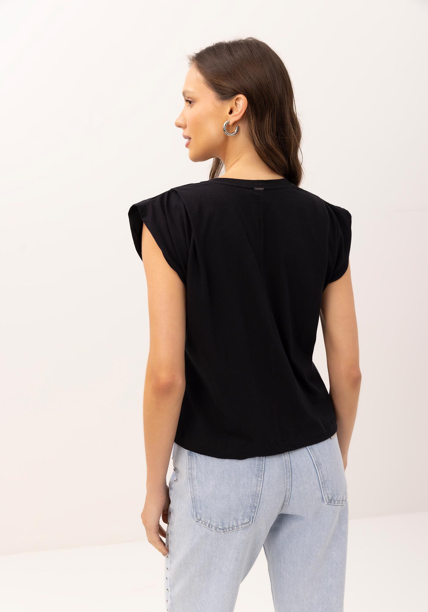 Blusa Muscle Tee em Malha com Textura, , large.