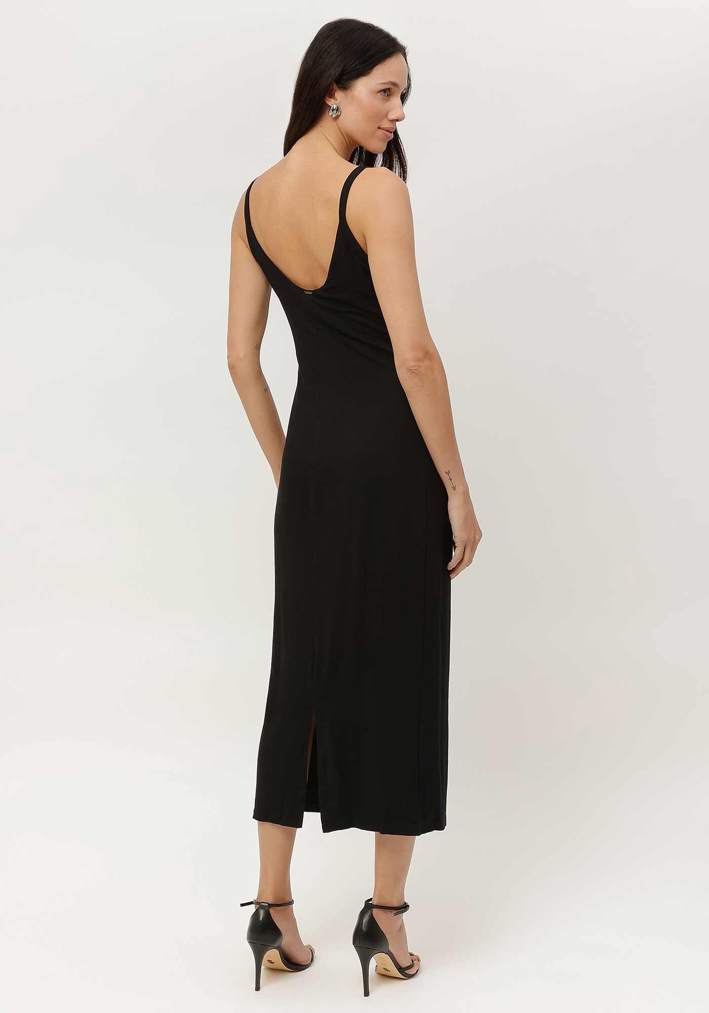 Vestido Midi Justo com Decote Degag&ecirc;, , large.