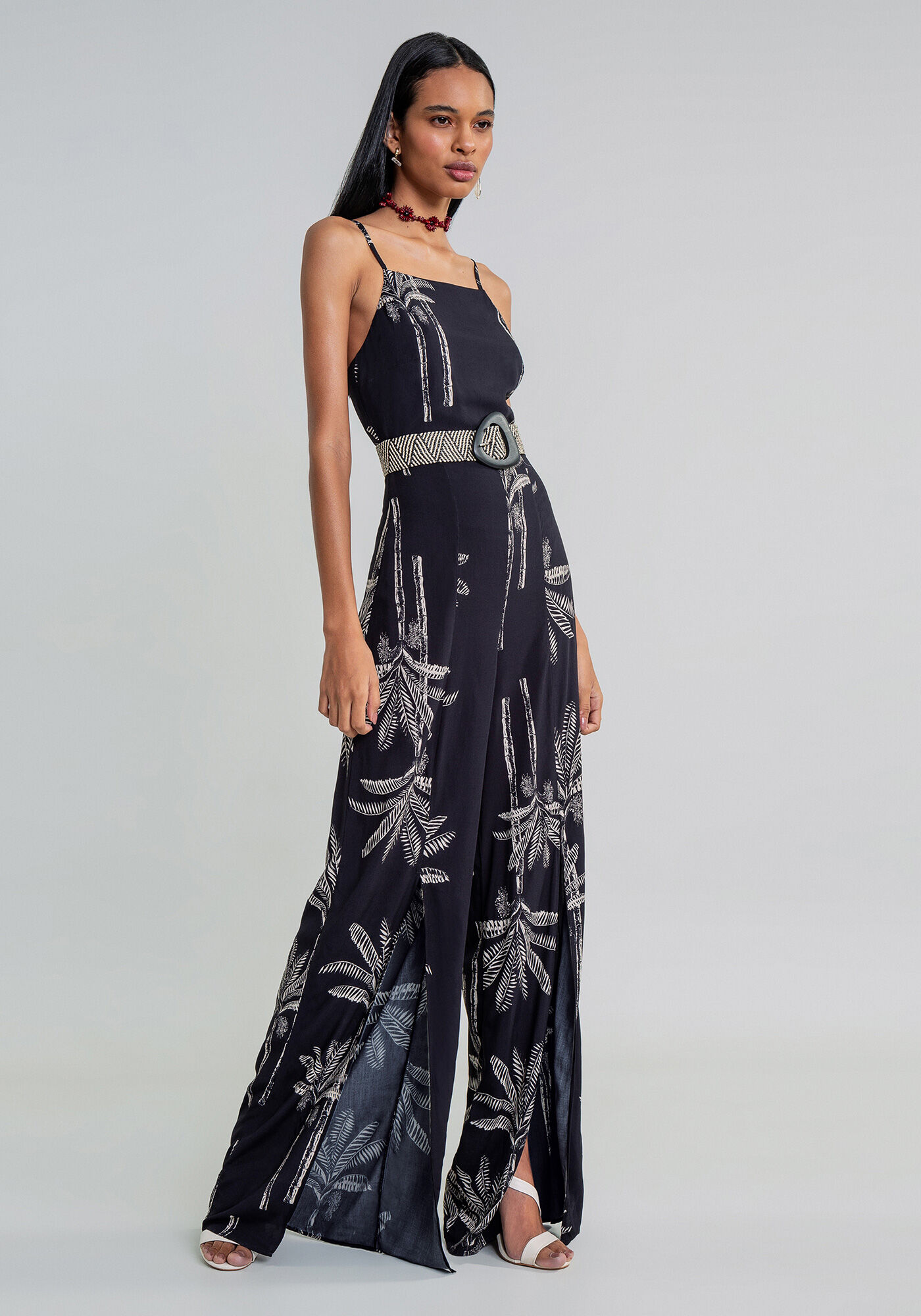 Macac&atilde;o Longo com Fenda Estampa, , large.