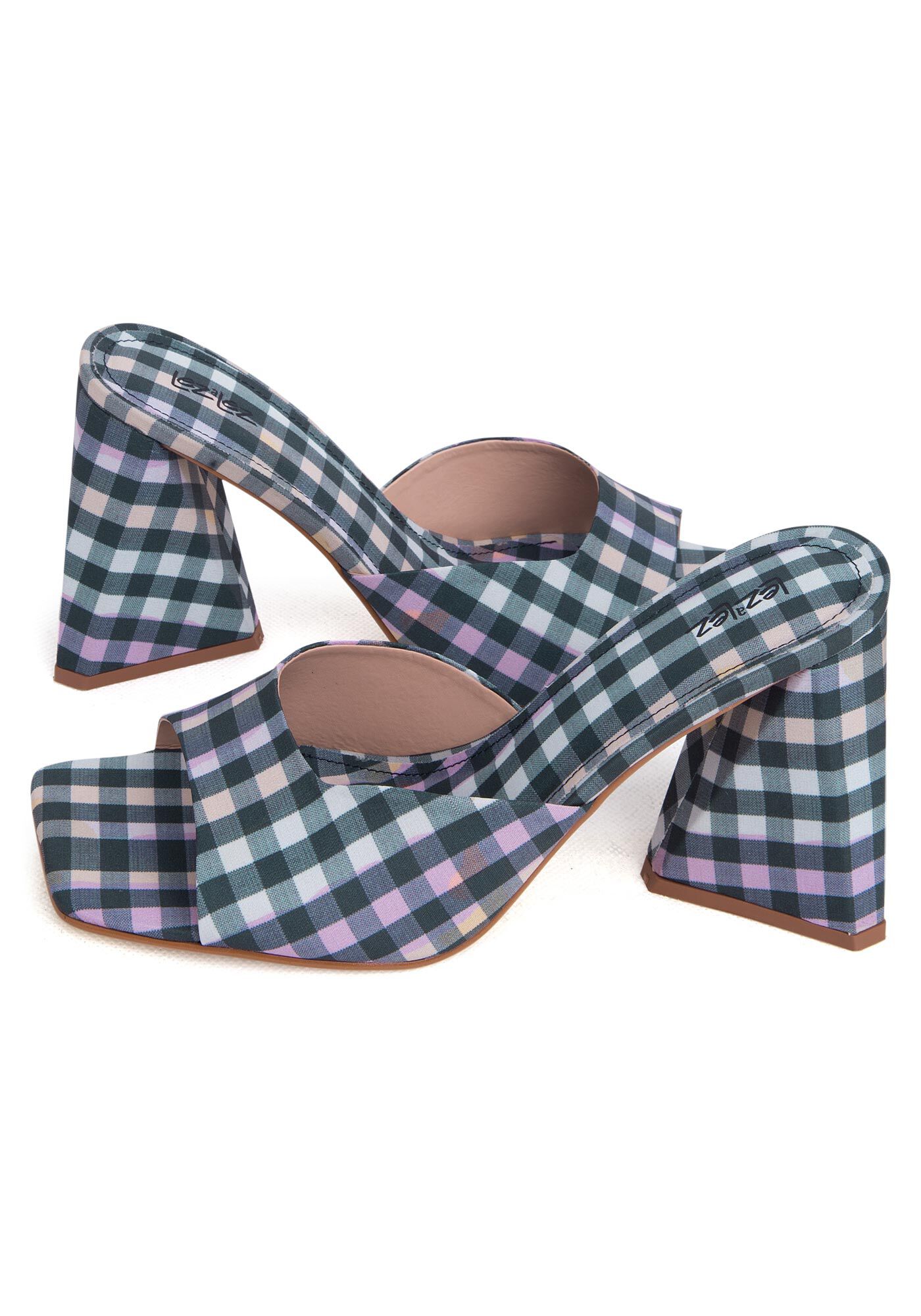 Sand&aacute;lia Mule Estampado com Salto Flare, TUNDRA, large.