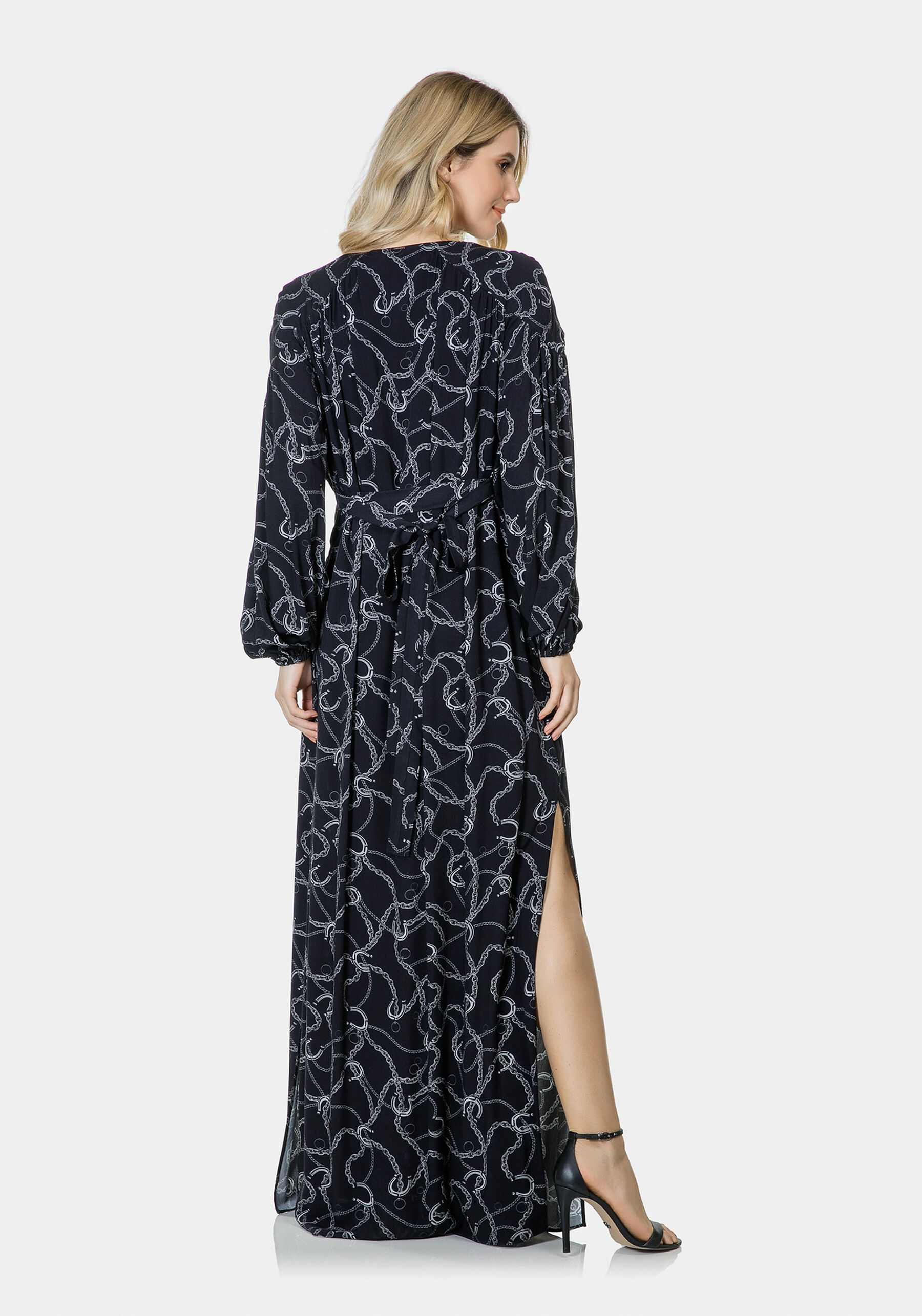 Vestido Longo Manga Longa Tecido, . Vestido Longo Manga Longa Tecido, , large.