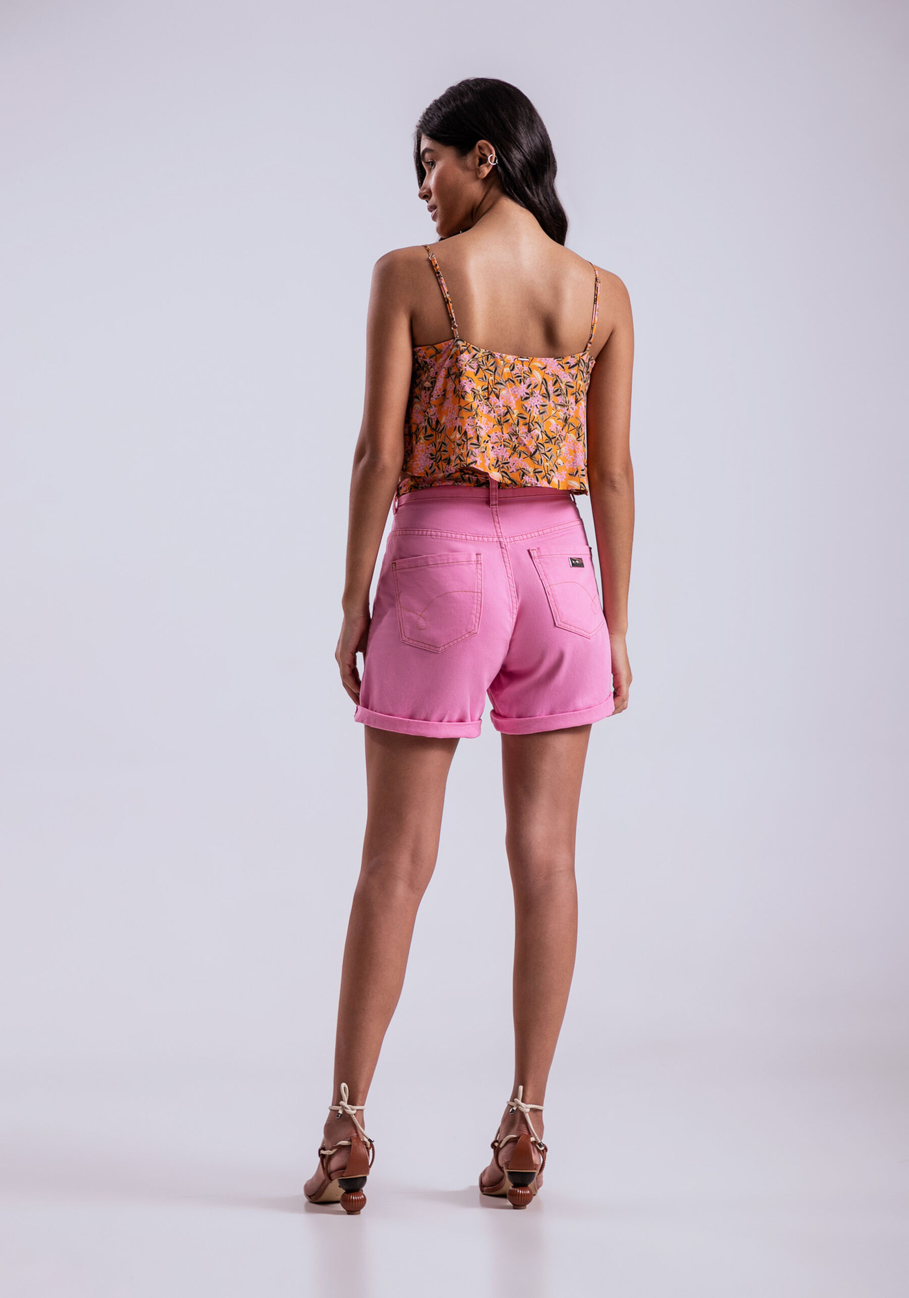 Blusa com Alças Cropped Estampada, FLORISTA. Blusa com Alças Cropped Estampada, FLORISTA, large.