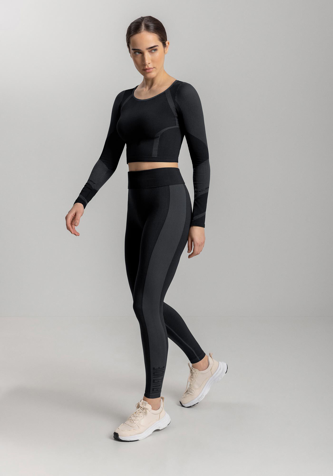 Cal&ccedil;a Legging De Cintura Alta Em Malha Seamless Move, PRETO, large.