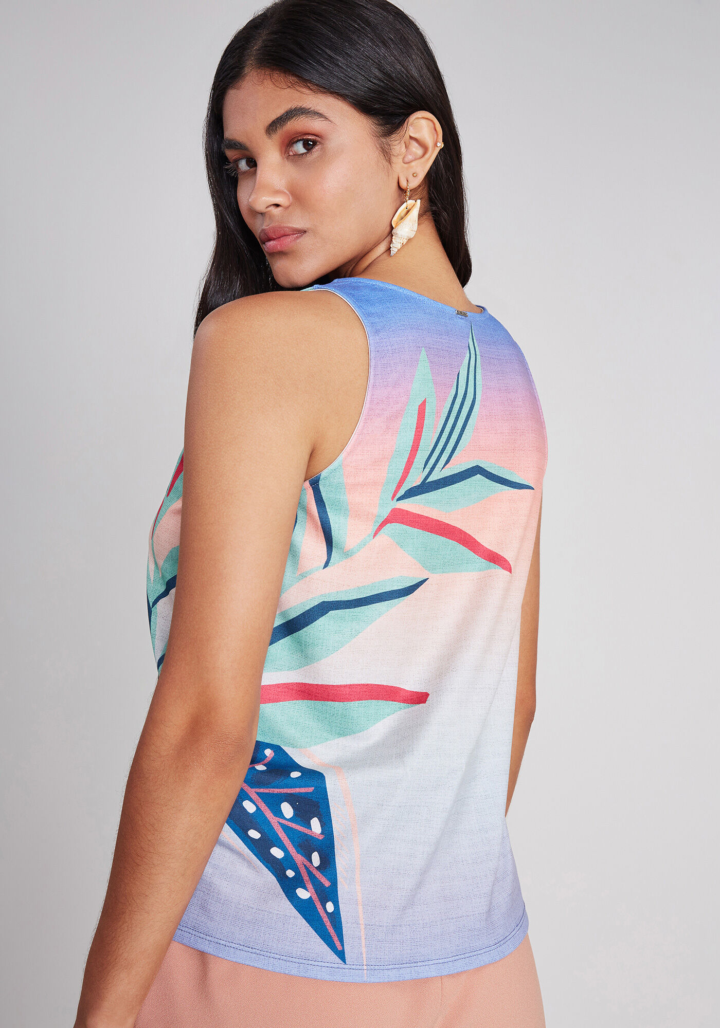 Blusa sem Mangas Estampa, , large.