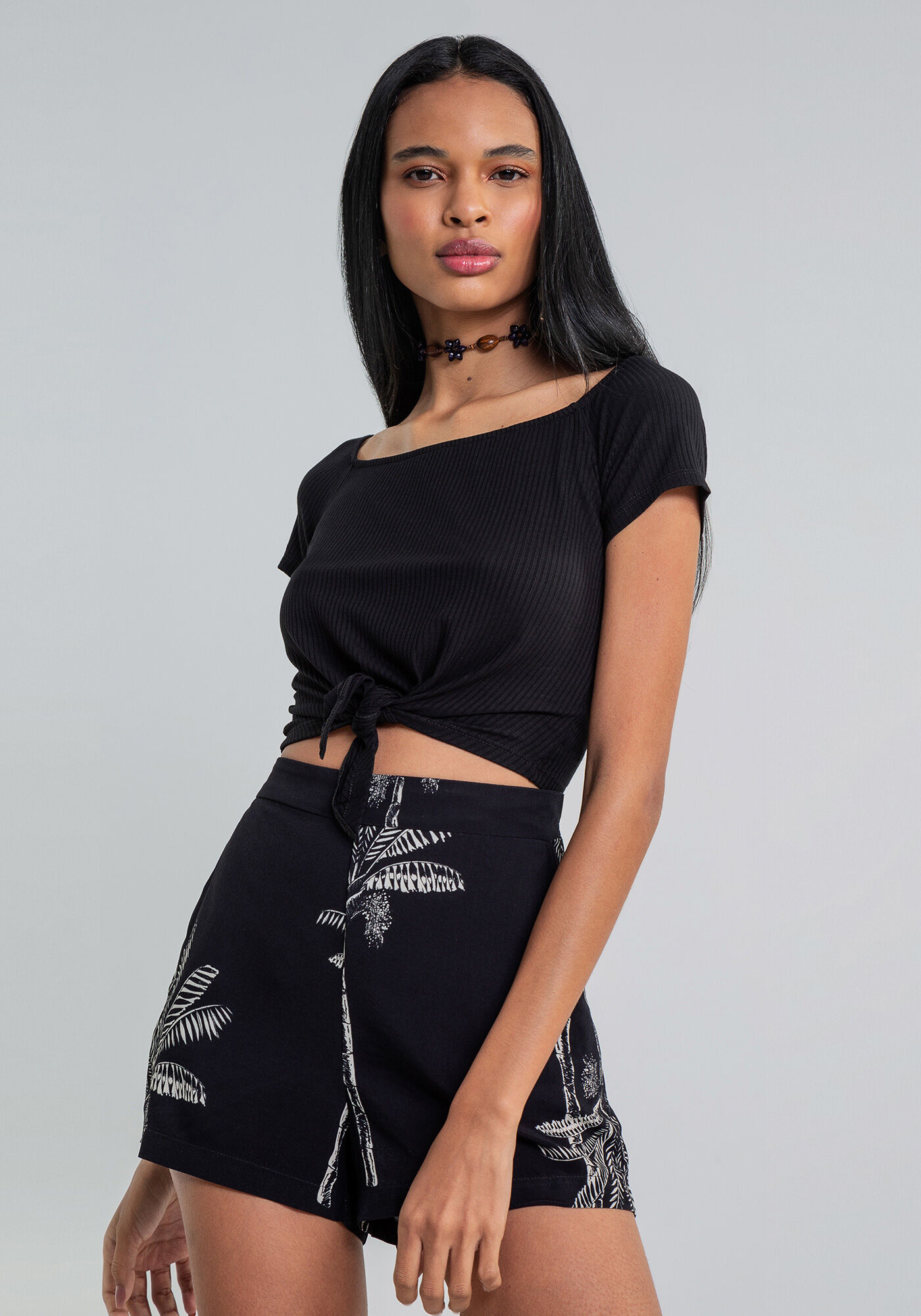 Shorts Cintura M&eacute;dia Estampa, , large.