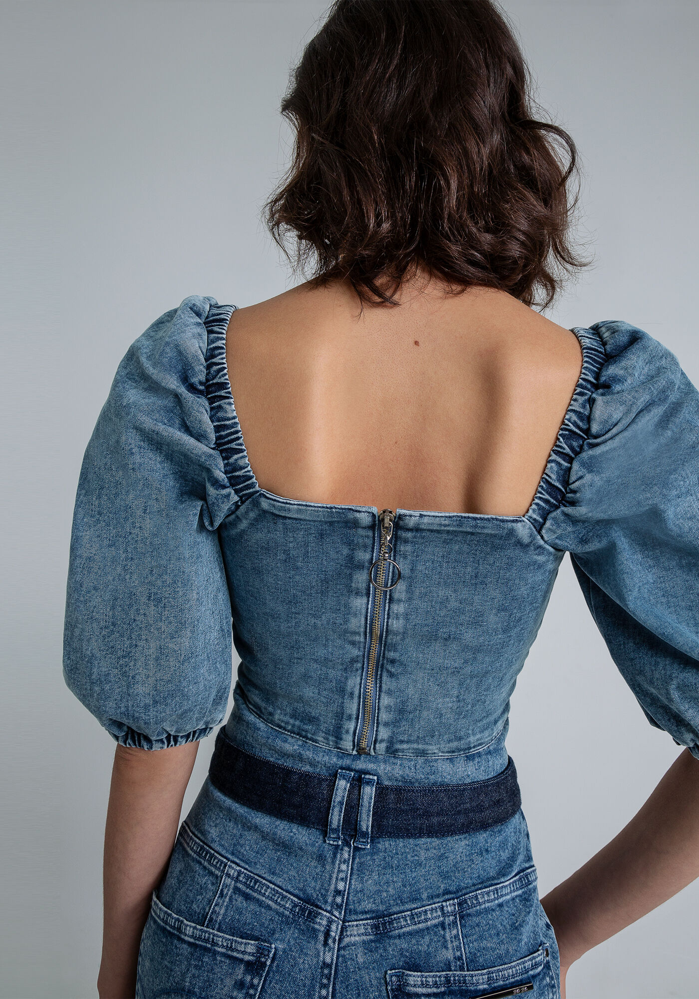 Blusa Manga Bufante Cropped, , large.