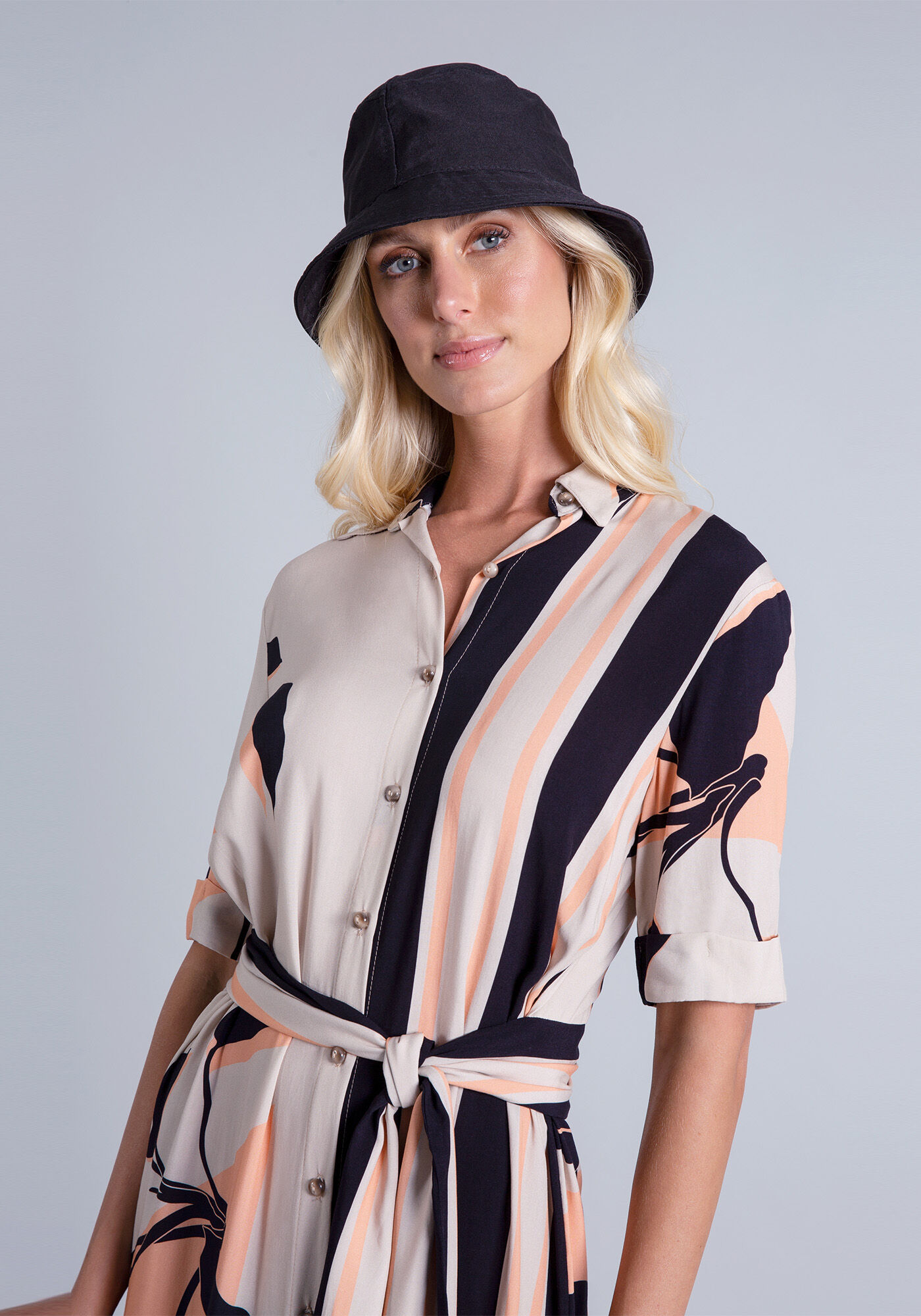 Vestido Chemise M&iacute;di Faixa, , large.