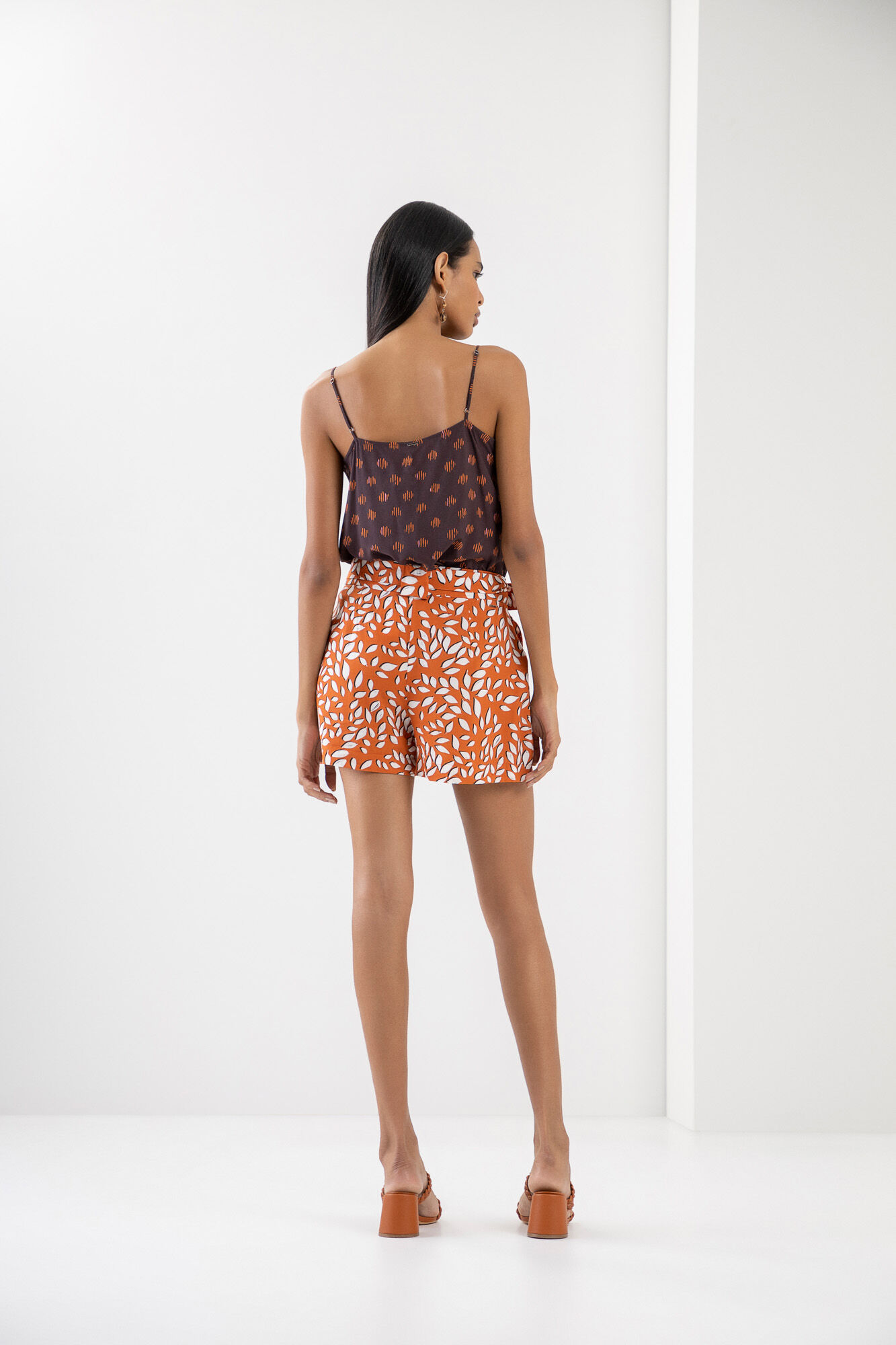 Shorts Estampado em Viscose com Cinto, , large.