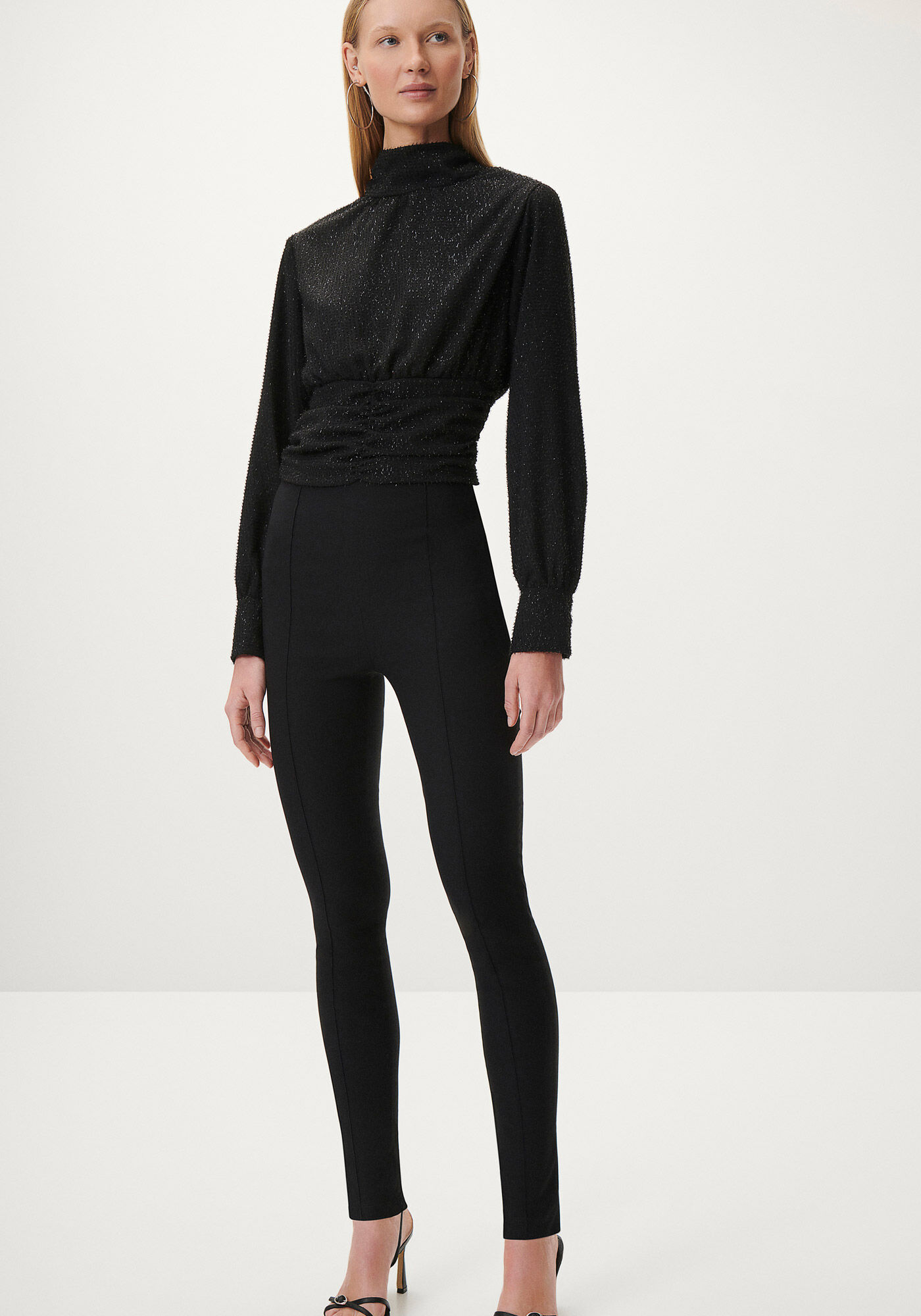 Cal&ccedil;a Legging Cintura Alta com Nervuras, , large.