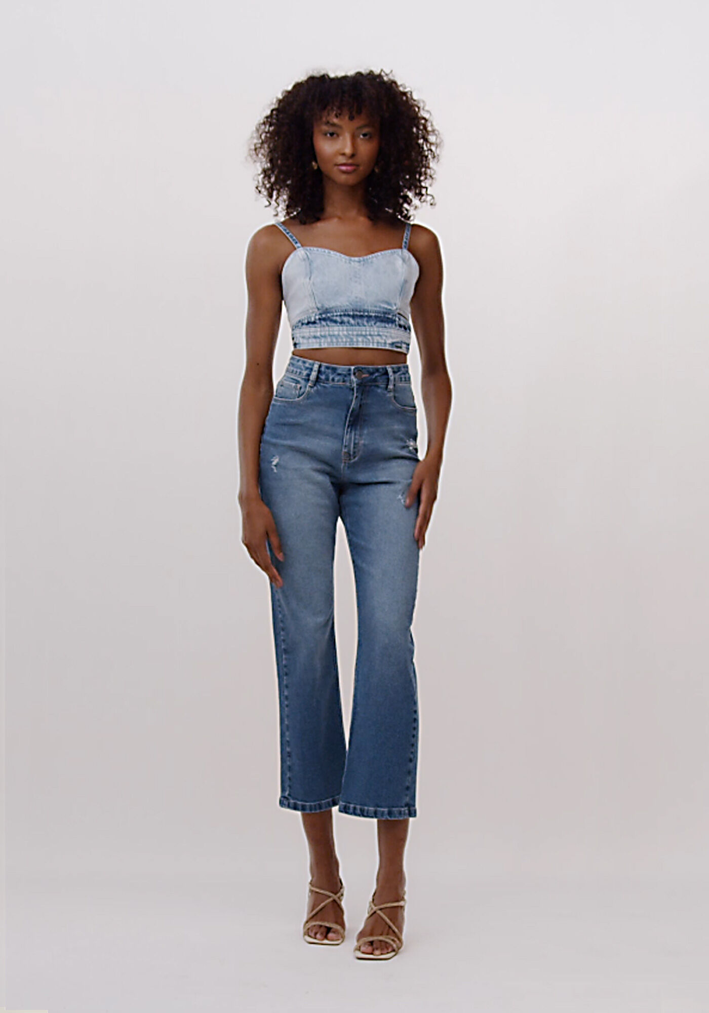 Cal&ccedil;a Jeans Slim Estonada com Elasticidade, , large.