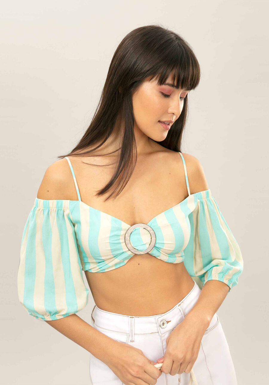 Blusa Ciganinha Cropped, LAGUNA. Blusa Ciganinha Cropped, LAGUNA, large.