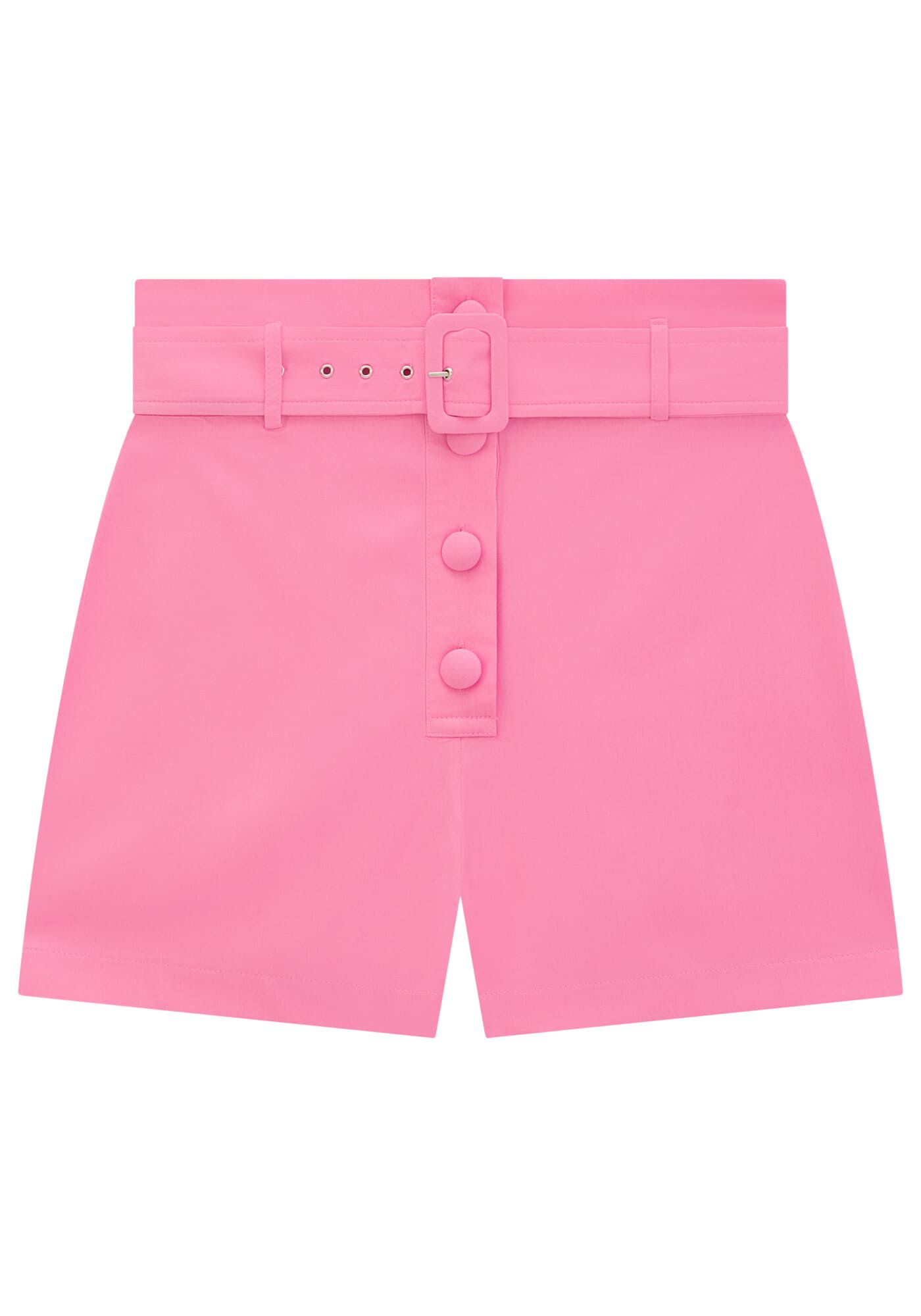 Shorts Cintura Alta com Bot&otilde;es e Cinto, , large.