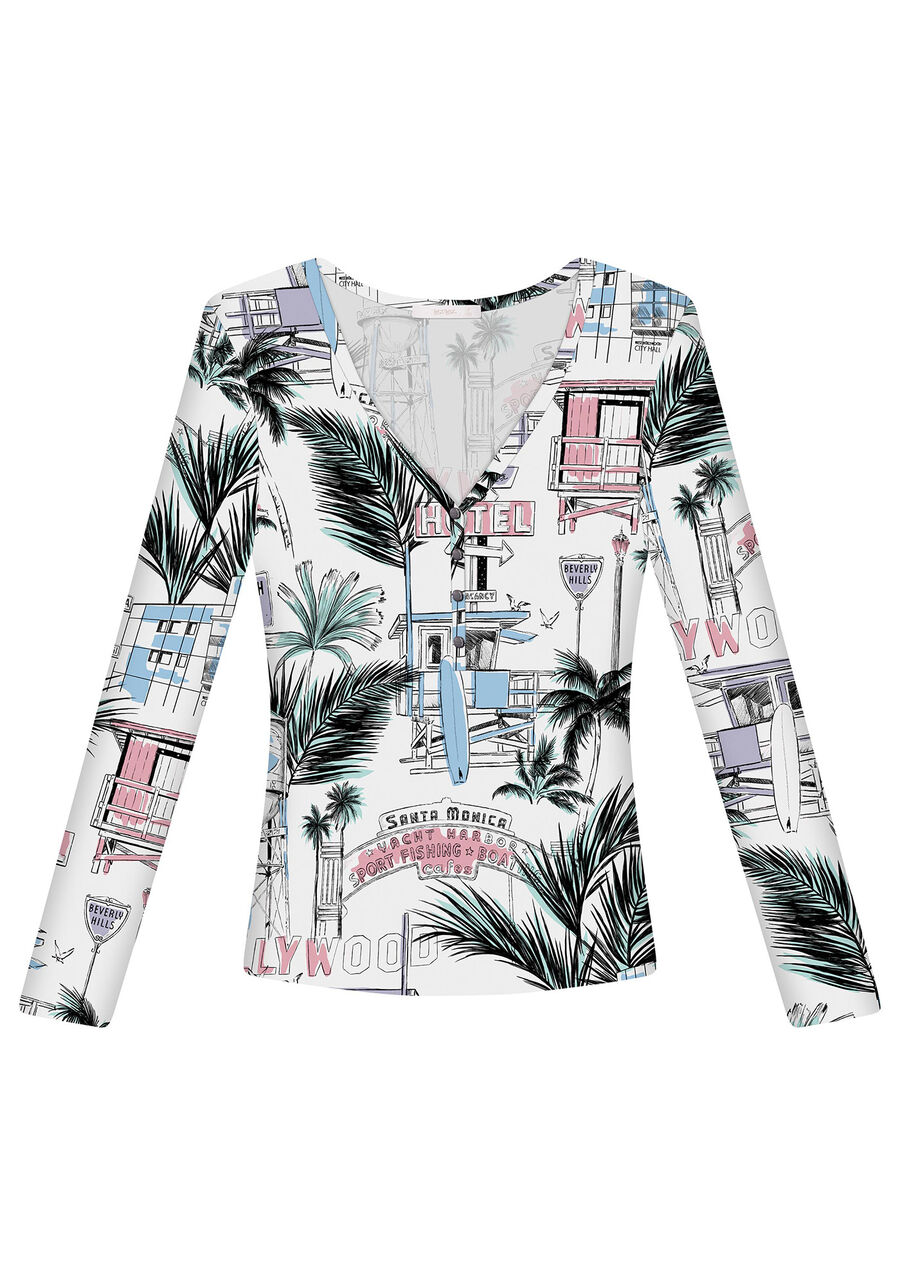 Blusa manga longa em malha, . Blusa manga longa em malha, , large.