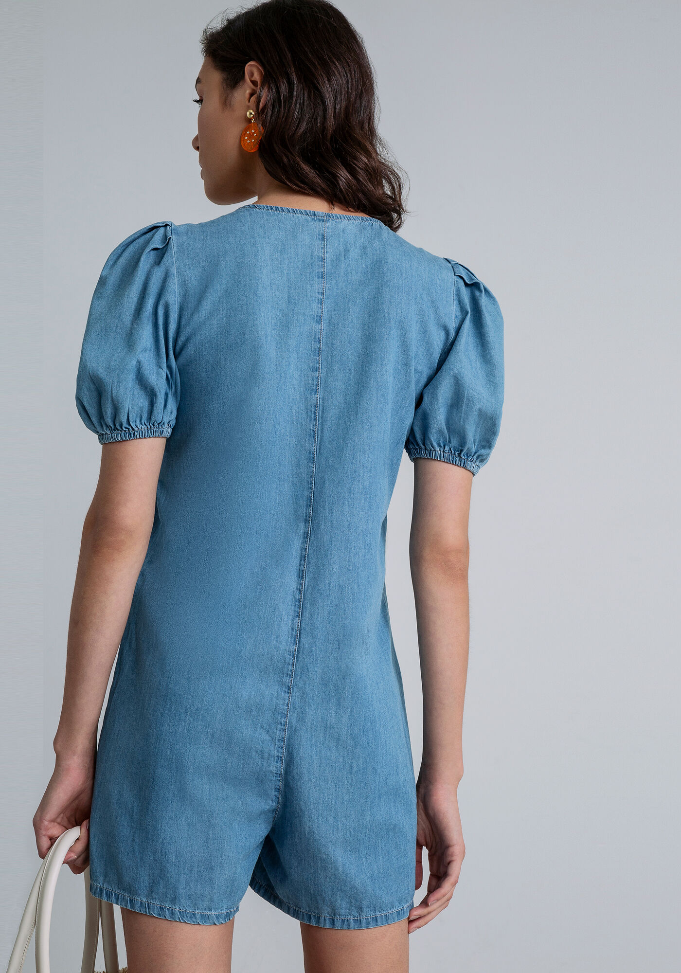 Macac&atilde;o Curto Manga Bufante, JEANS, large.