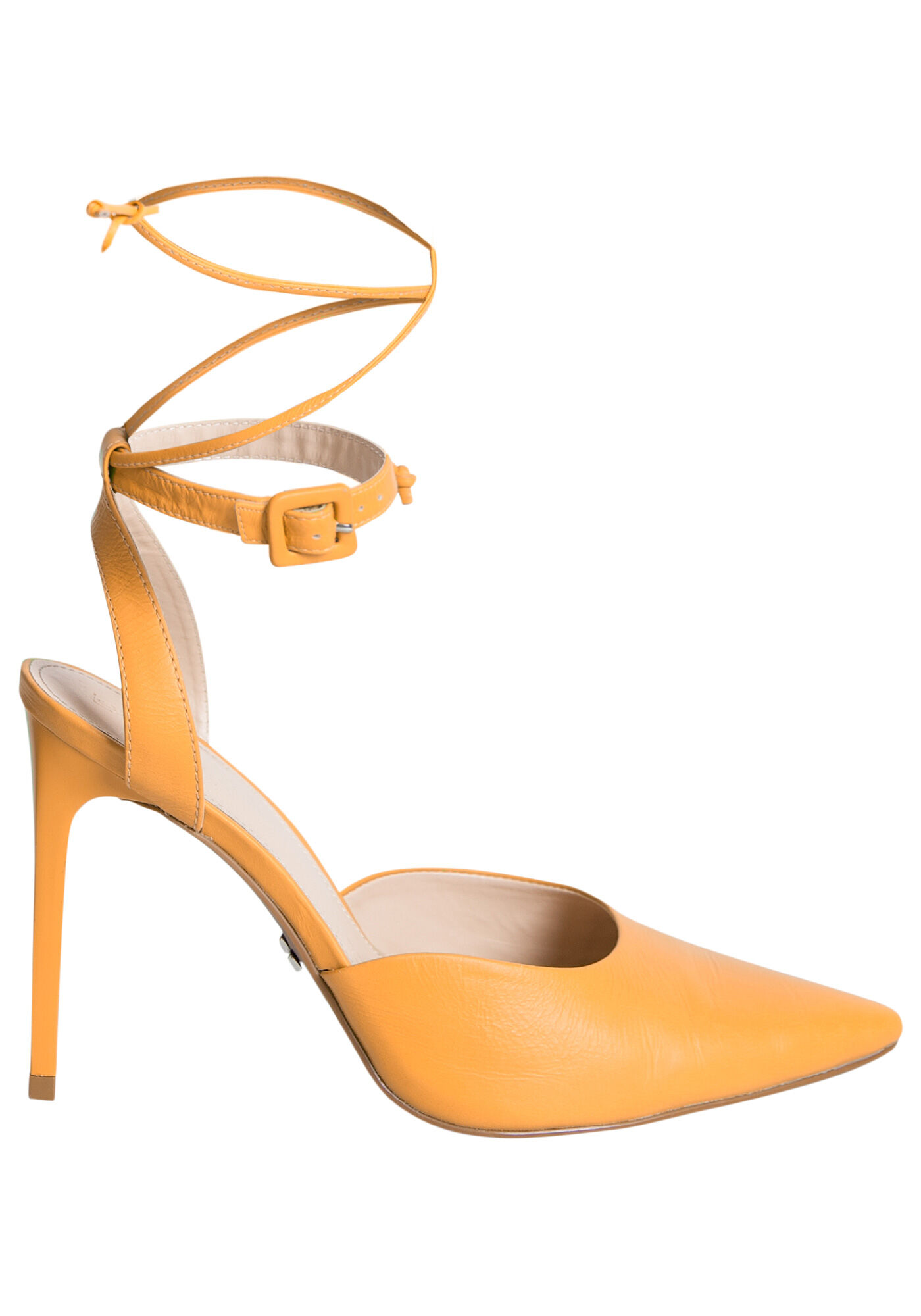 Scarpin modelo slingback com amarra&ccedil;&atilde;o, LARANJA ARANCIATA, large.