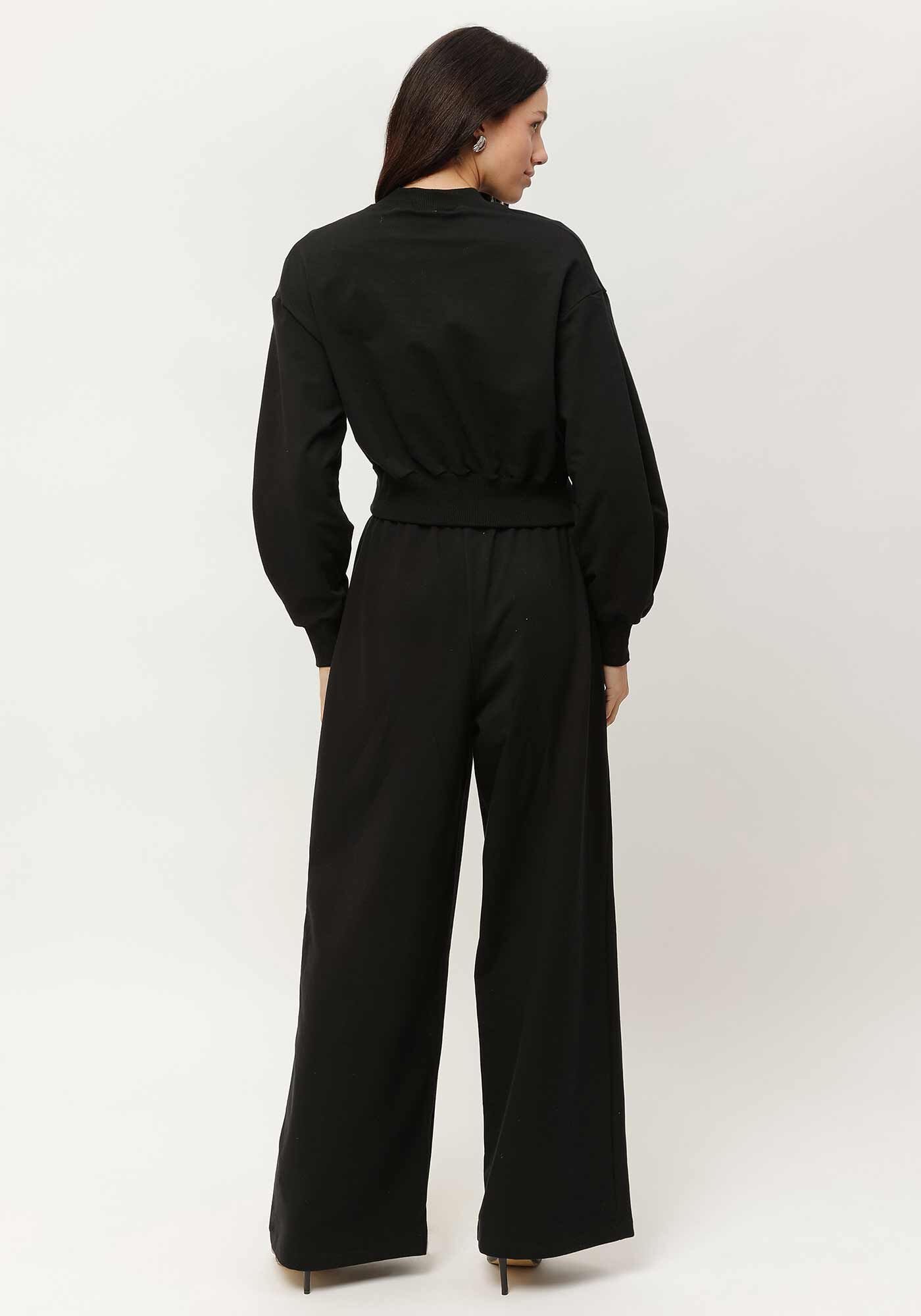 Blus&atilde;o Cropped em Molecotton com Bordado Lez a Lez, , large.