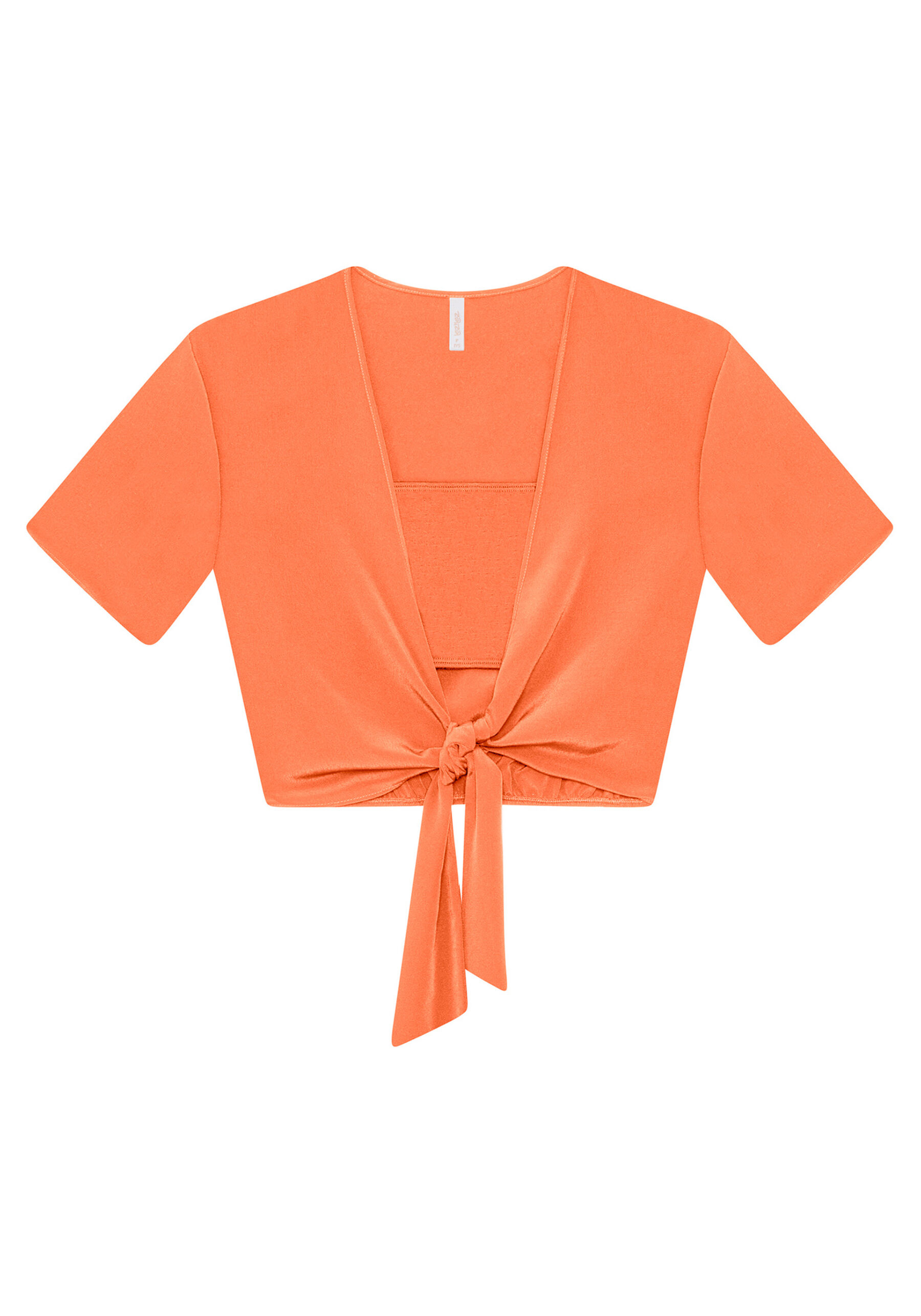 Blusa Cropped Amarração Top, LARANJA. Blusa Cropped Amarração Top, LARANJA, large.