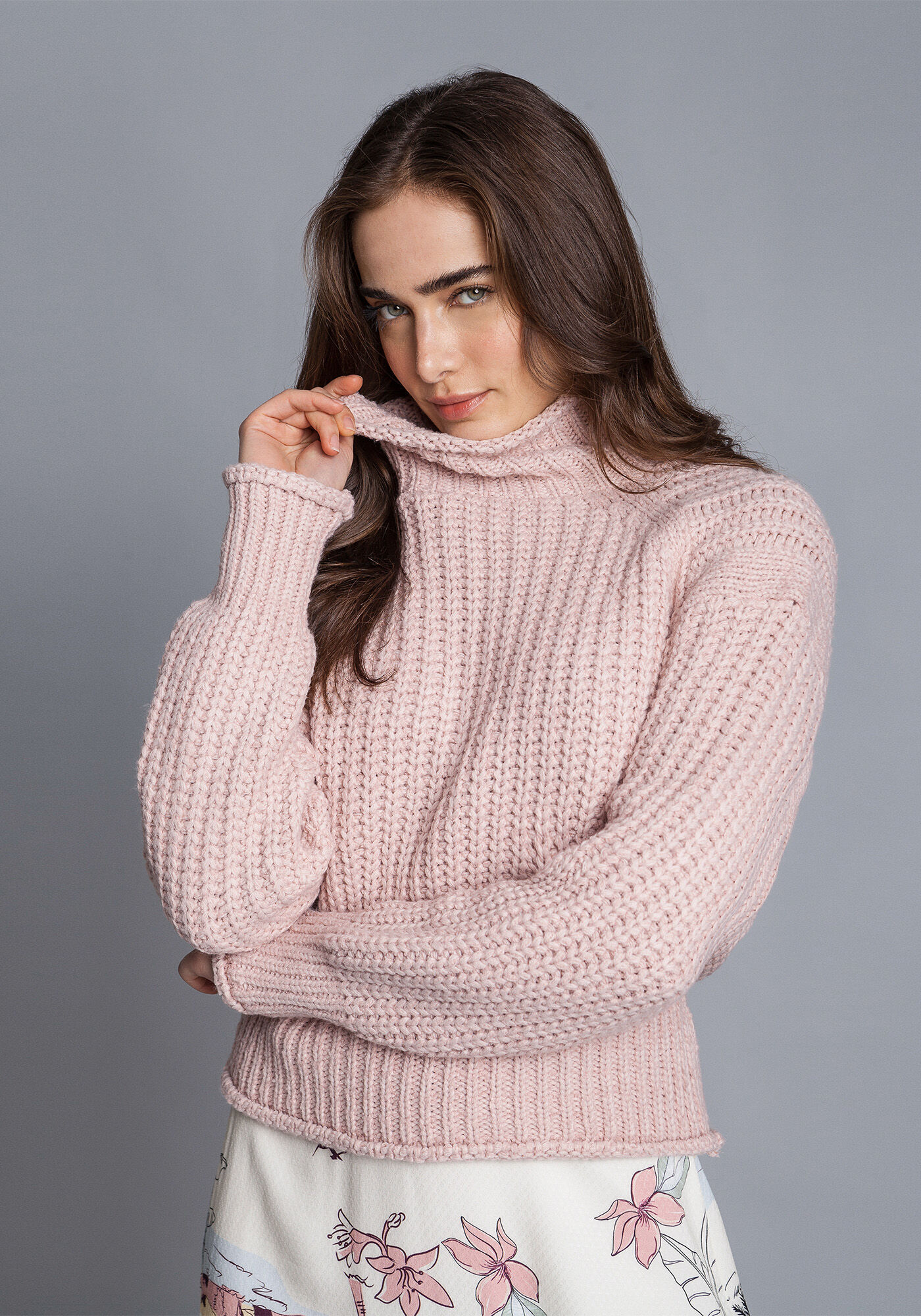 Blus&atilde;o Manga M&aacute;xi Tric&ocirc; Rosa Apricot, , large.