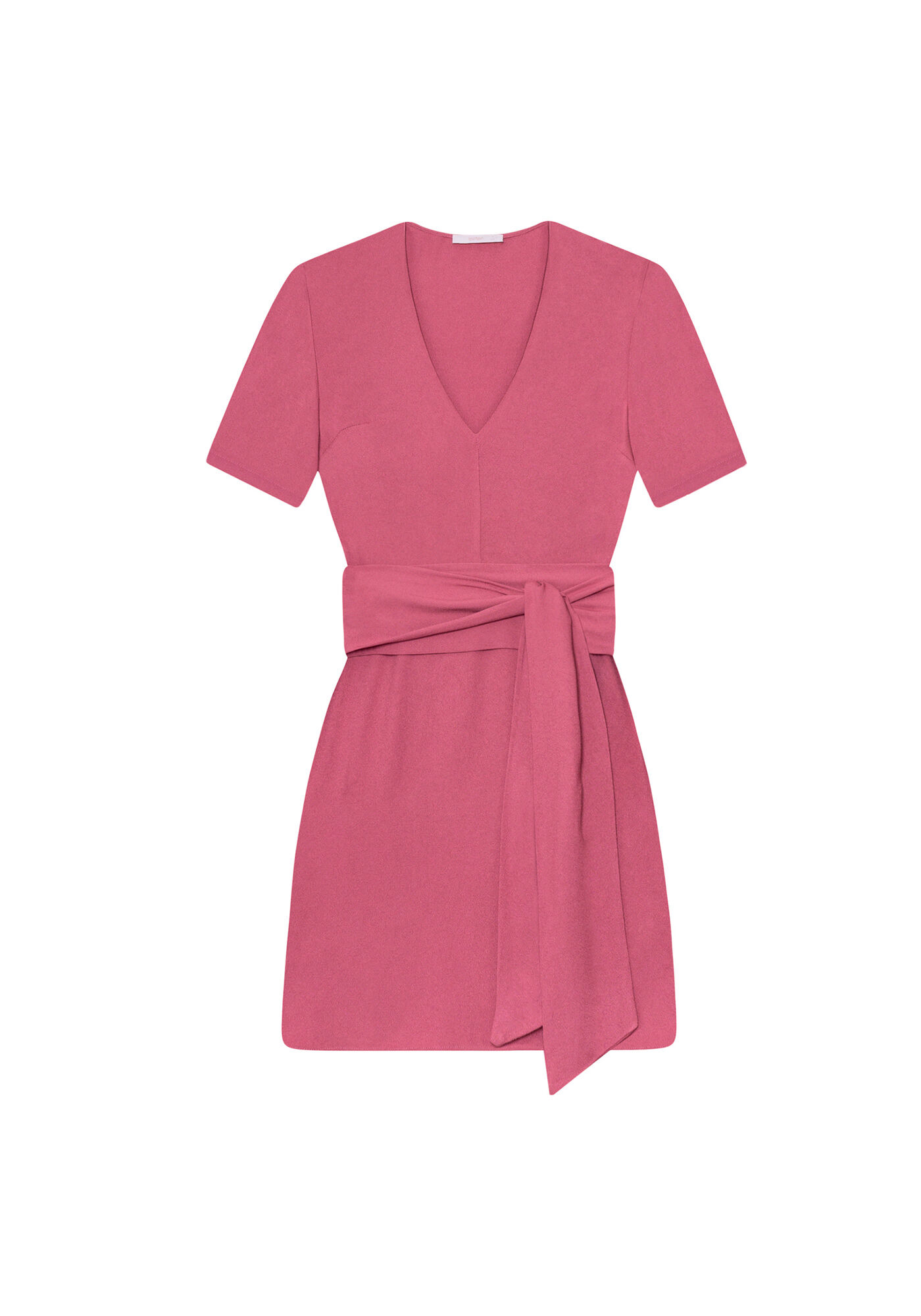 Vestido Manga Curta Faixa, , large.