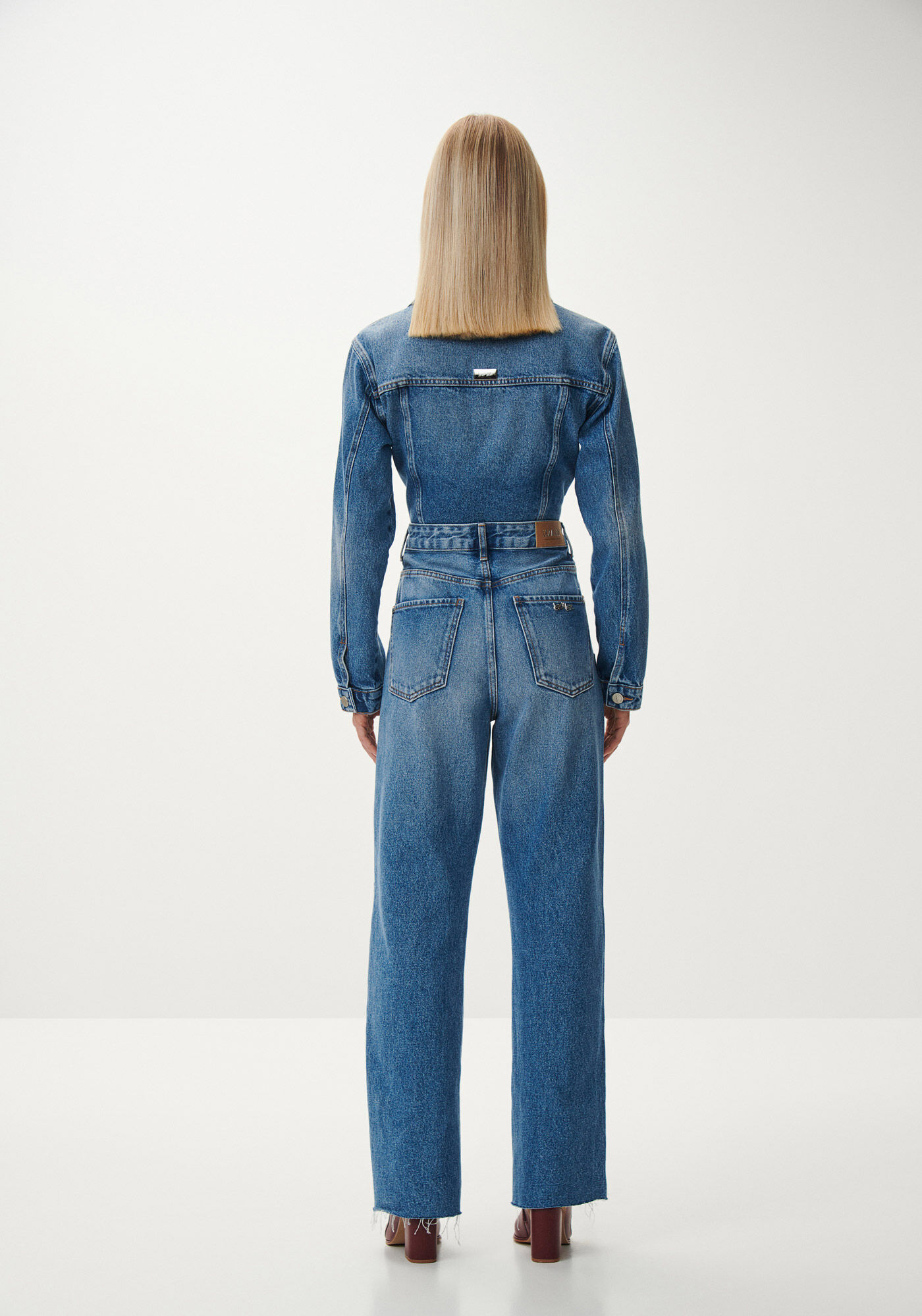 Cal&ccedil;a Jeans Reta Super Alta com Bordado Flores, , large.