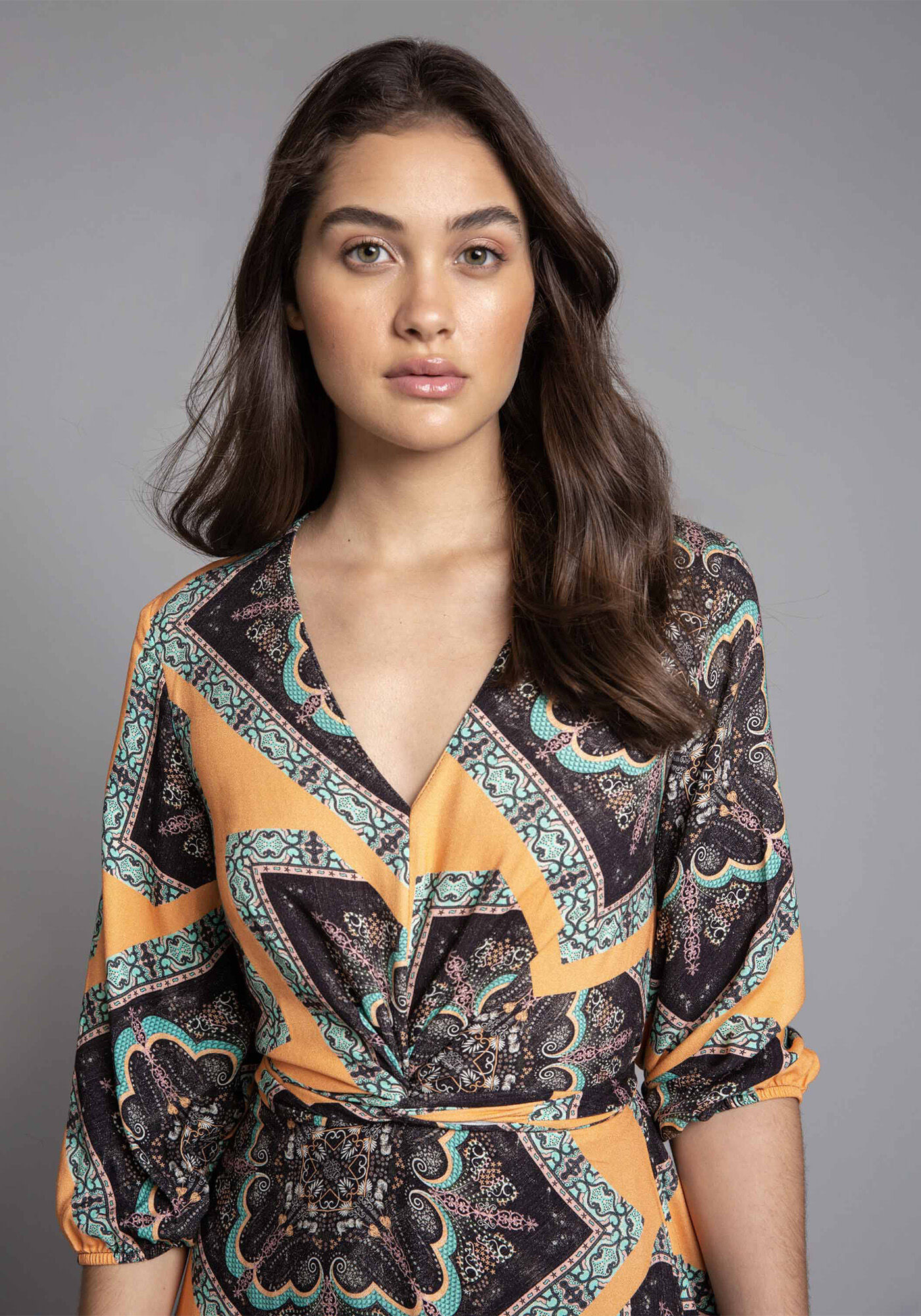 Vestido Manga 3/4 Transpasse, , large.