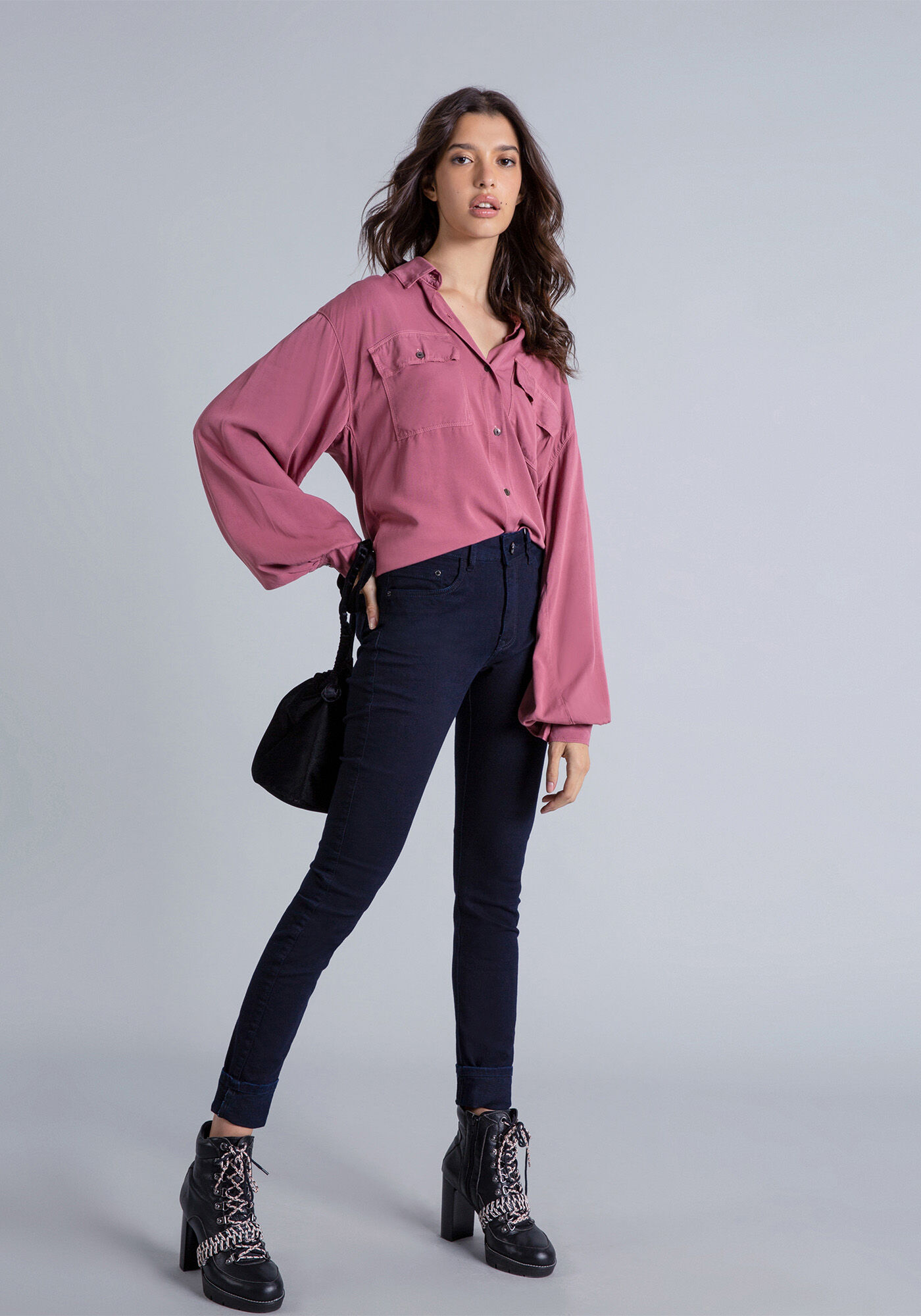 Camisa Manga Longa Bufante Azul Nuvem, , large.