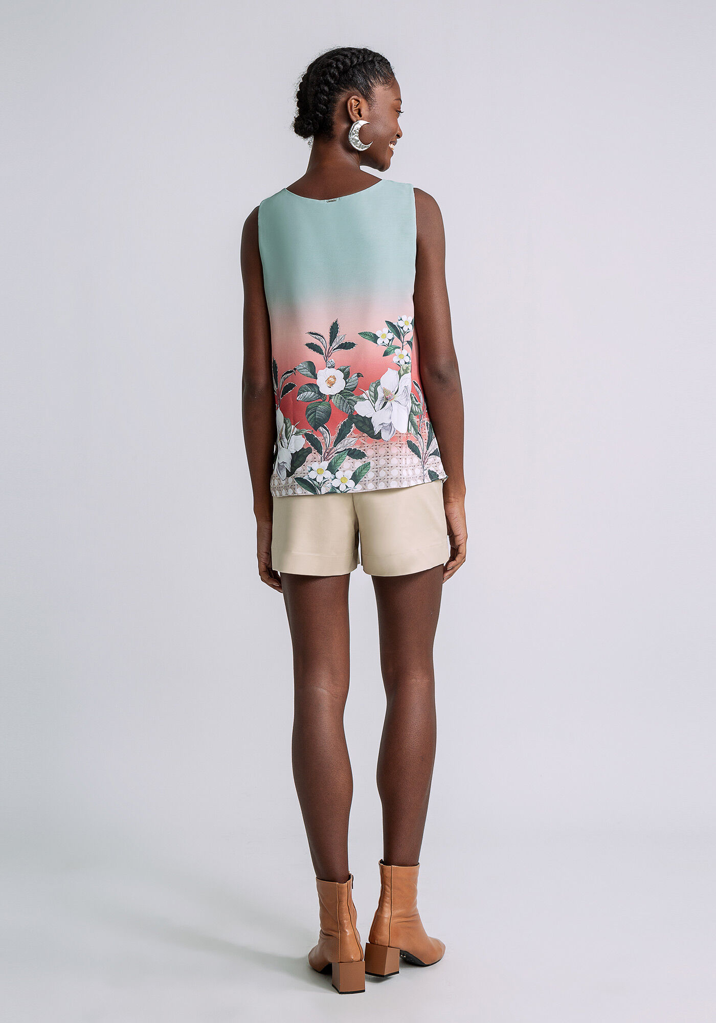 Blusa sem Manga Estampa, FLORAL, large.