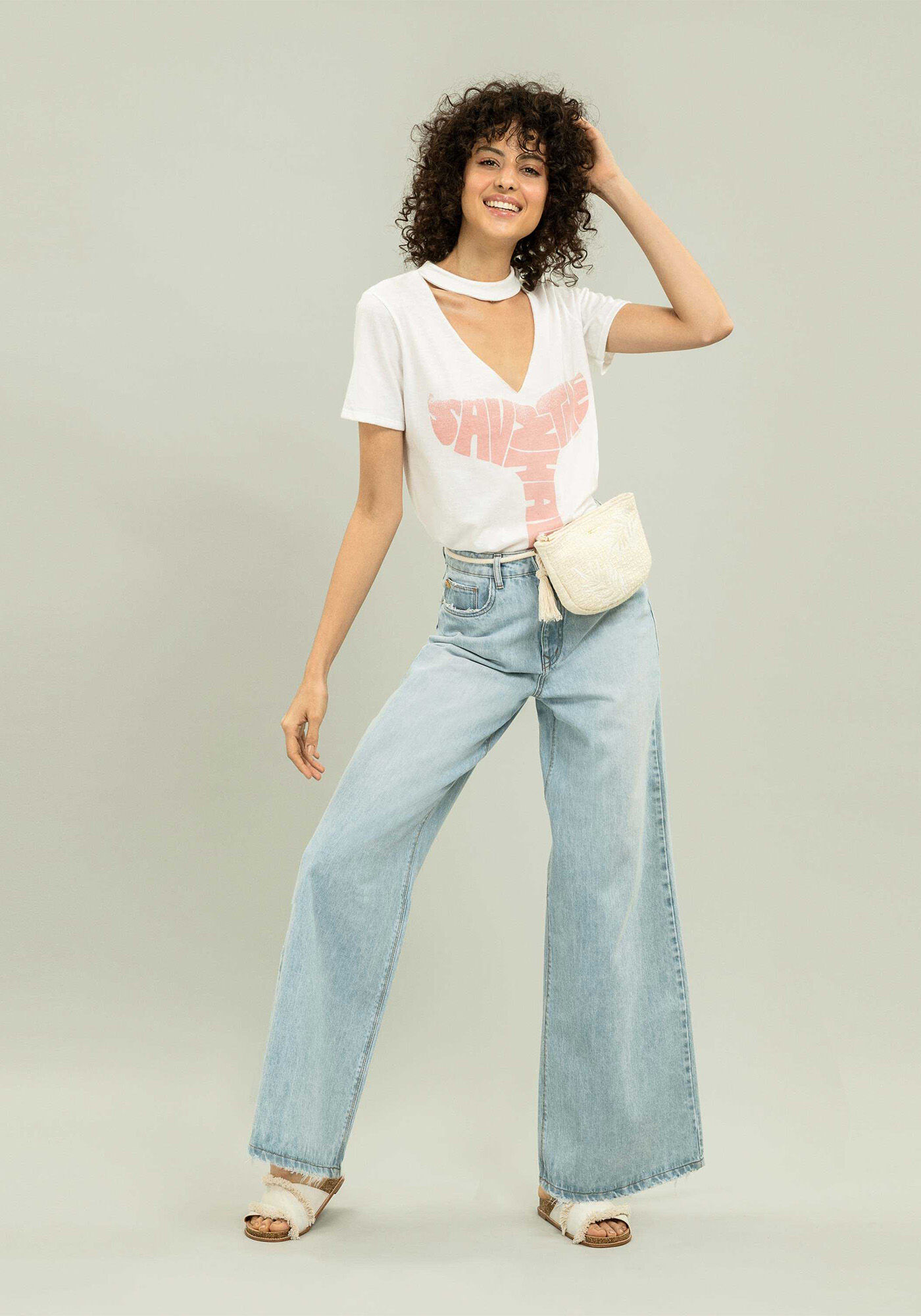 Blusa Choker Estampada ECO, , large.