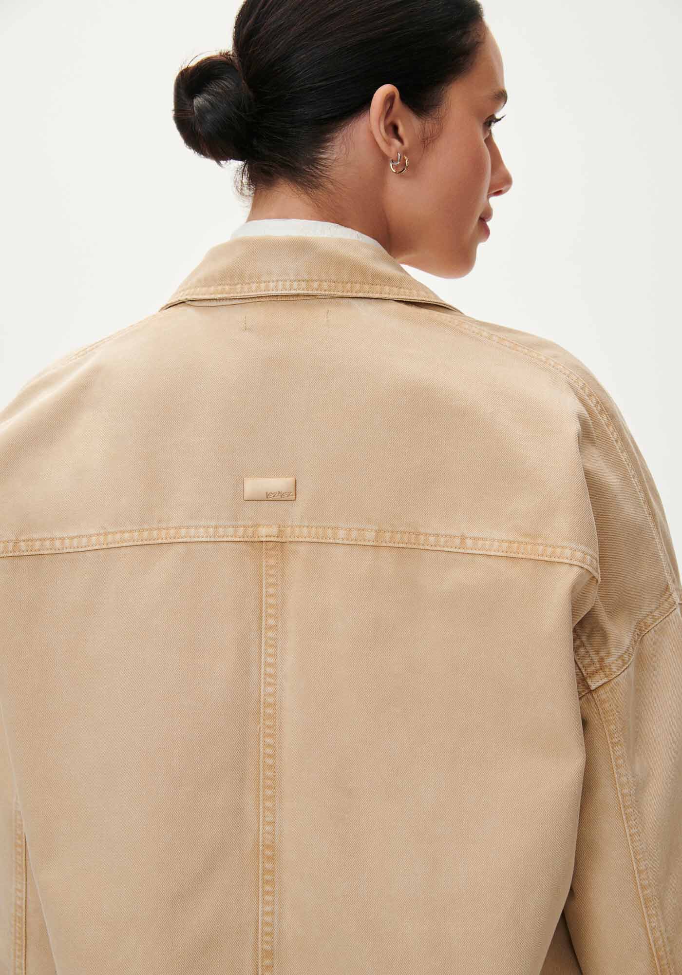 Camisa Sarja Manga Longa Curta com Bolsos, , large.