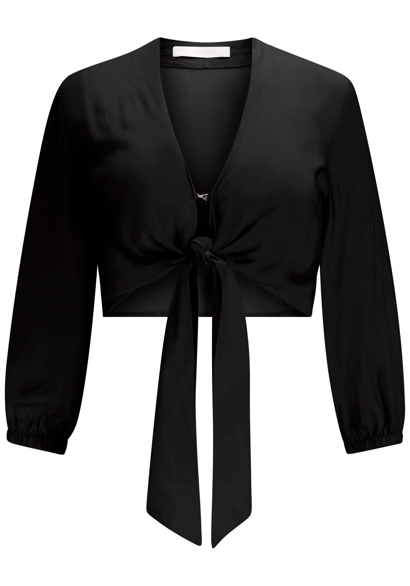 Blusa Cropped Manga 3/4 com Amarra&ccedil;&atilde;o, , large.