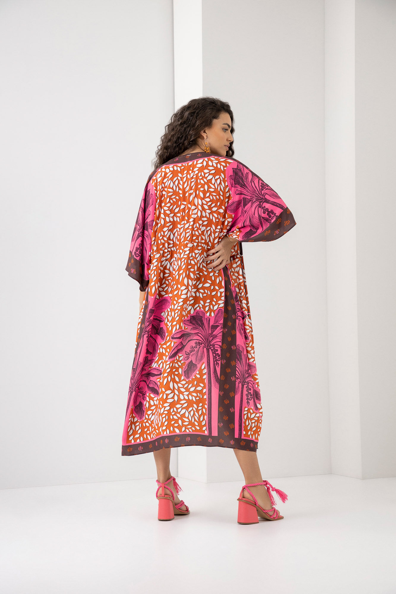 Vestido Midi Chemise em Viscose Estampado, , large.