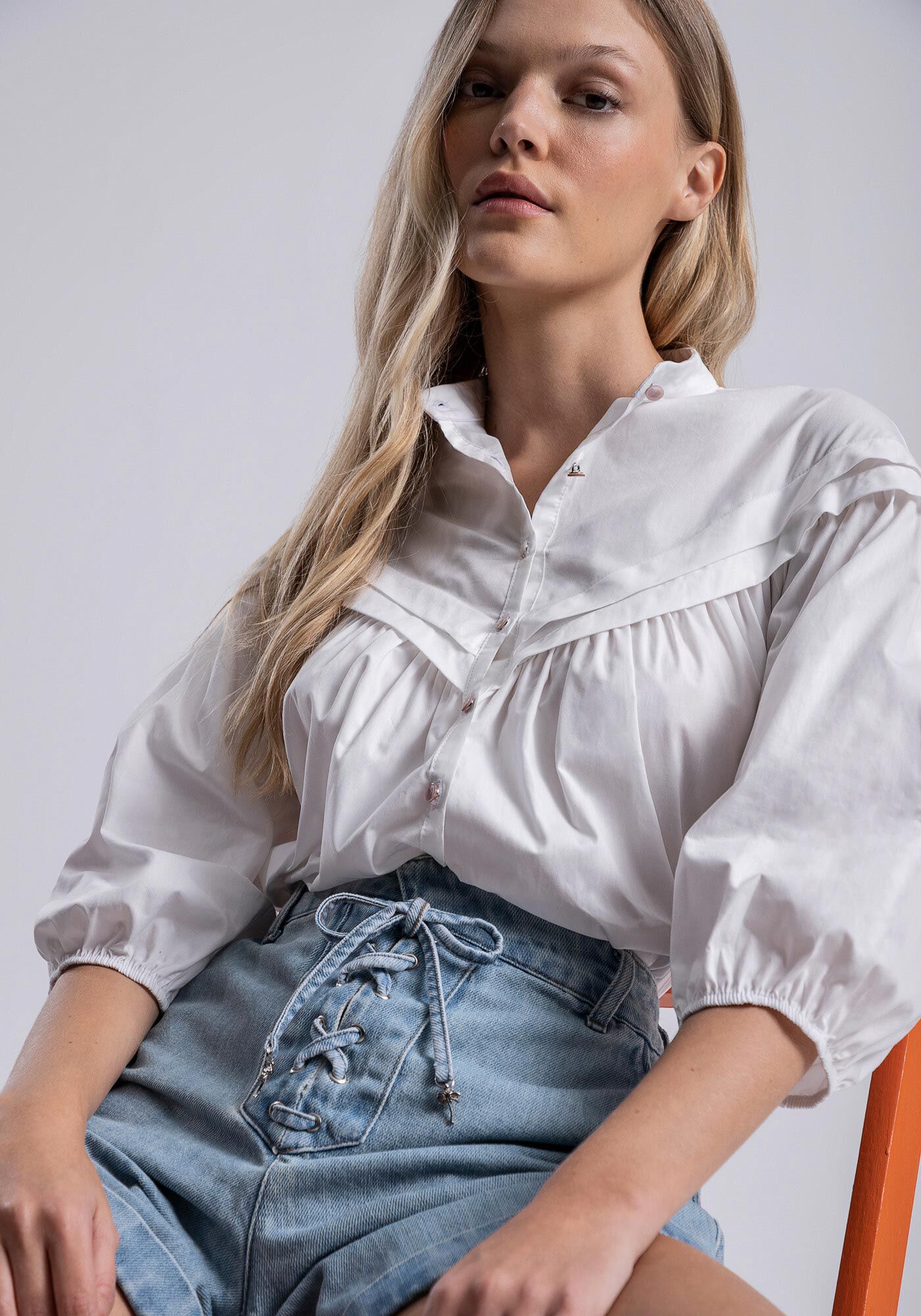 Short jeans com hotsell amarração na frente
