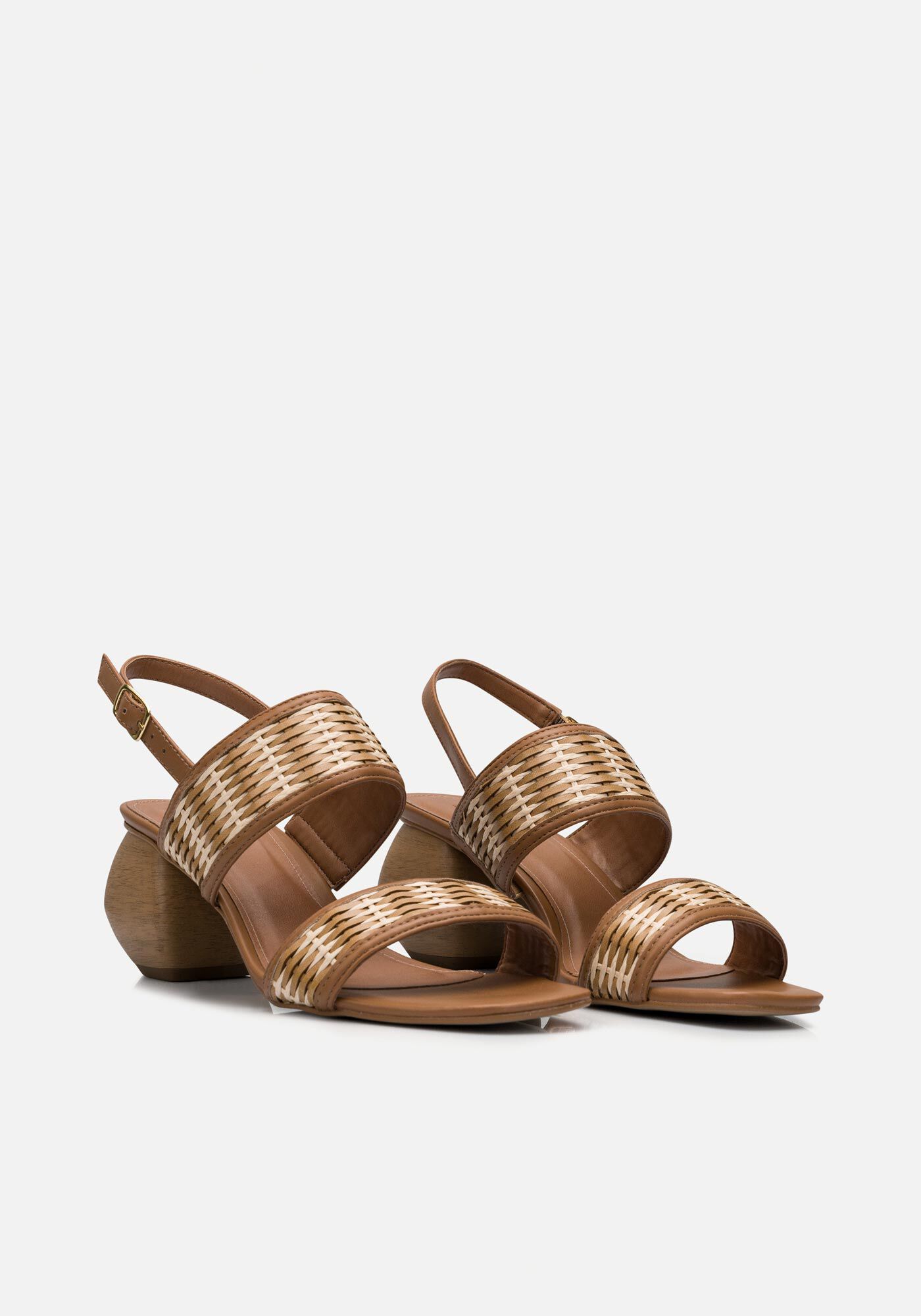 Sand&aacute;lia De Salto Bloco M&eacute;dio Com Tiras Tran&ccedil;adas, BEGE GLAZED, large.