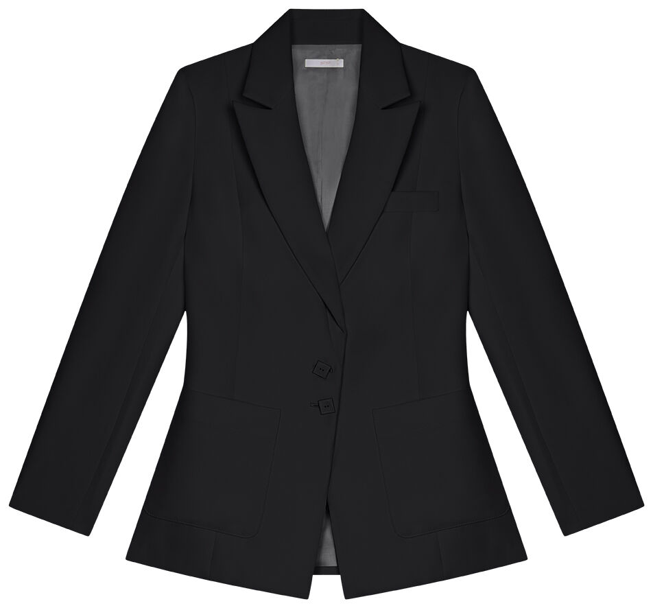 Blazer Alongado em Tecido Plano com Bolsos, , large.