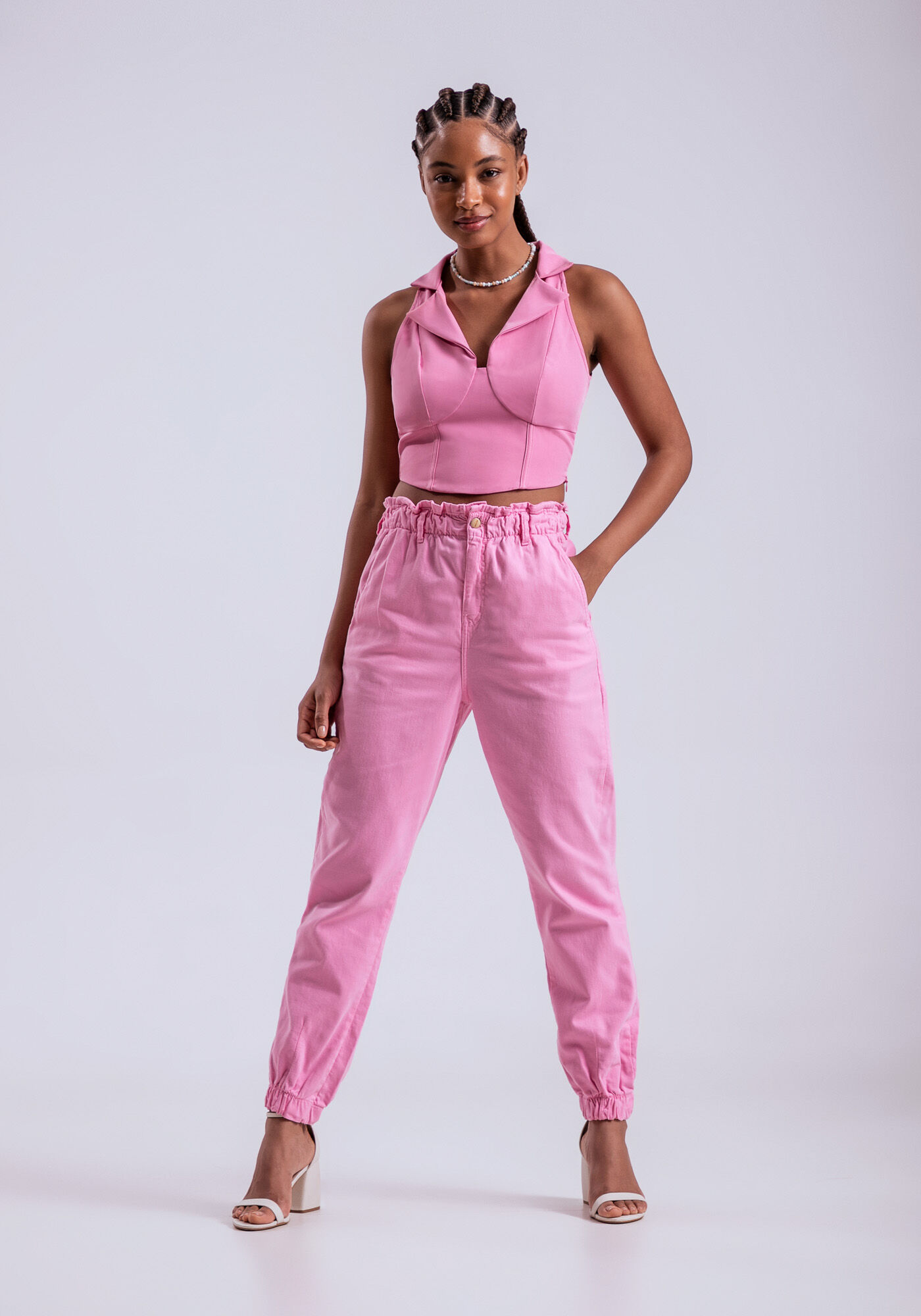 Calça store sarja rosa