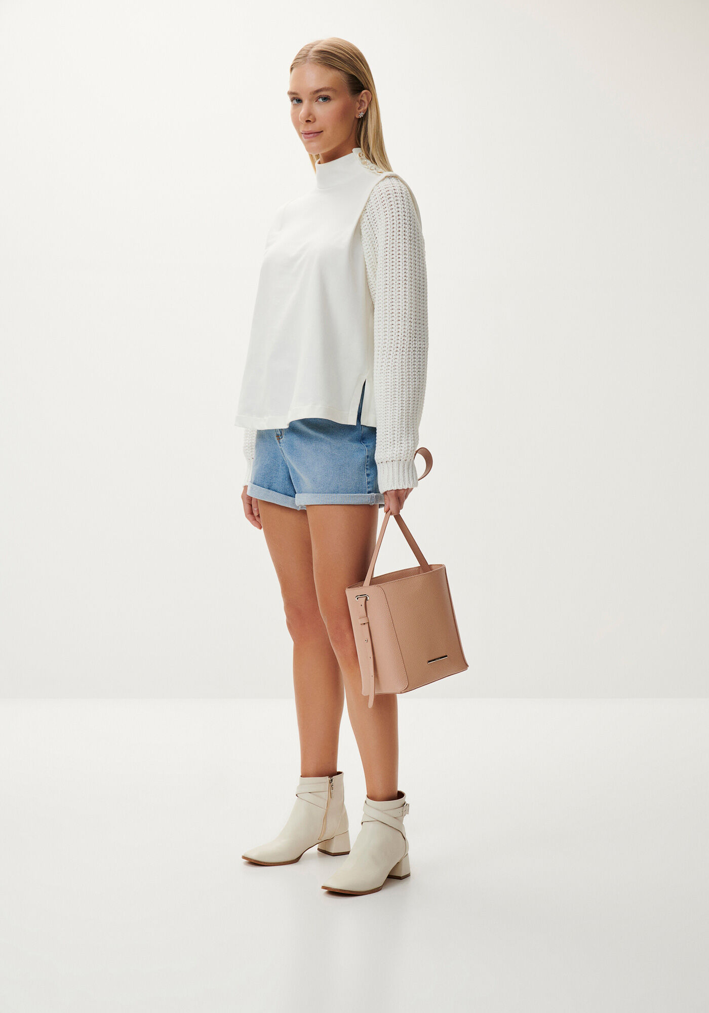 Blus&atilde;o em Molecotton com Mangas Tric&ocirc;, , large.