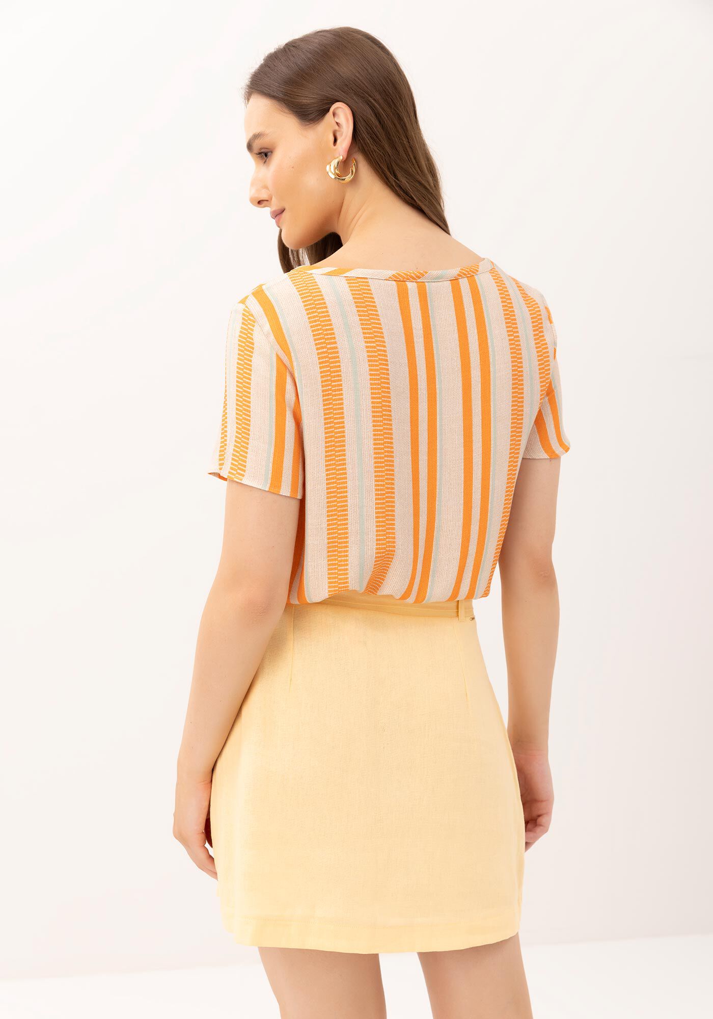 Blusa Manga Curta em Viscose Estampada, , large.